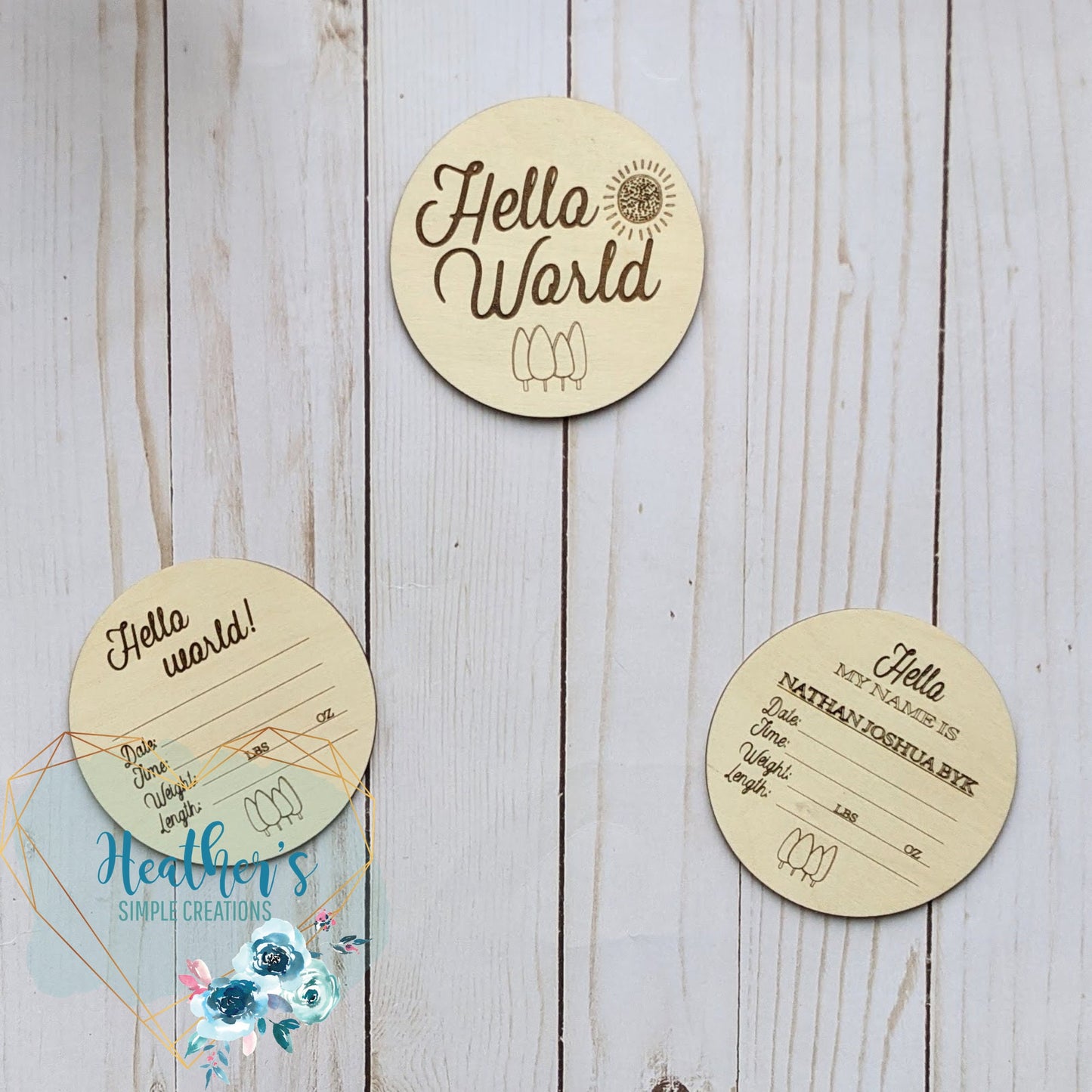 Baby Monthly Milestone Markers - Baby Milestone Discs - Wooden - Newborn Photo - Birth Announcement - Woodland Nursery Decor - Birth Stat