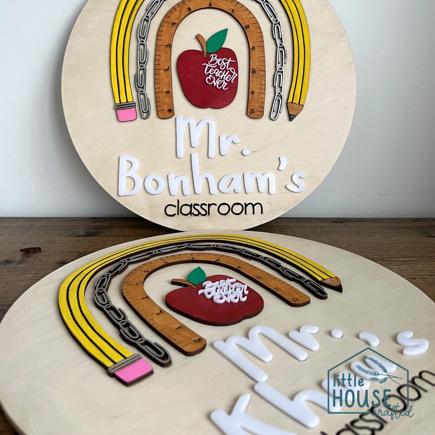 Personalized Teacher Sign - Rainbow - School - Custom - Appreciation Gift - Thank You Gift - Customizable - School Decor