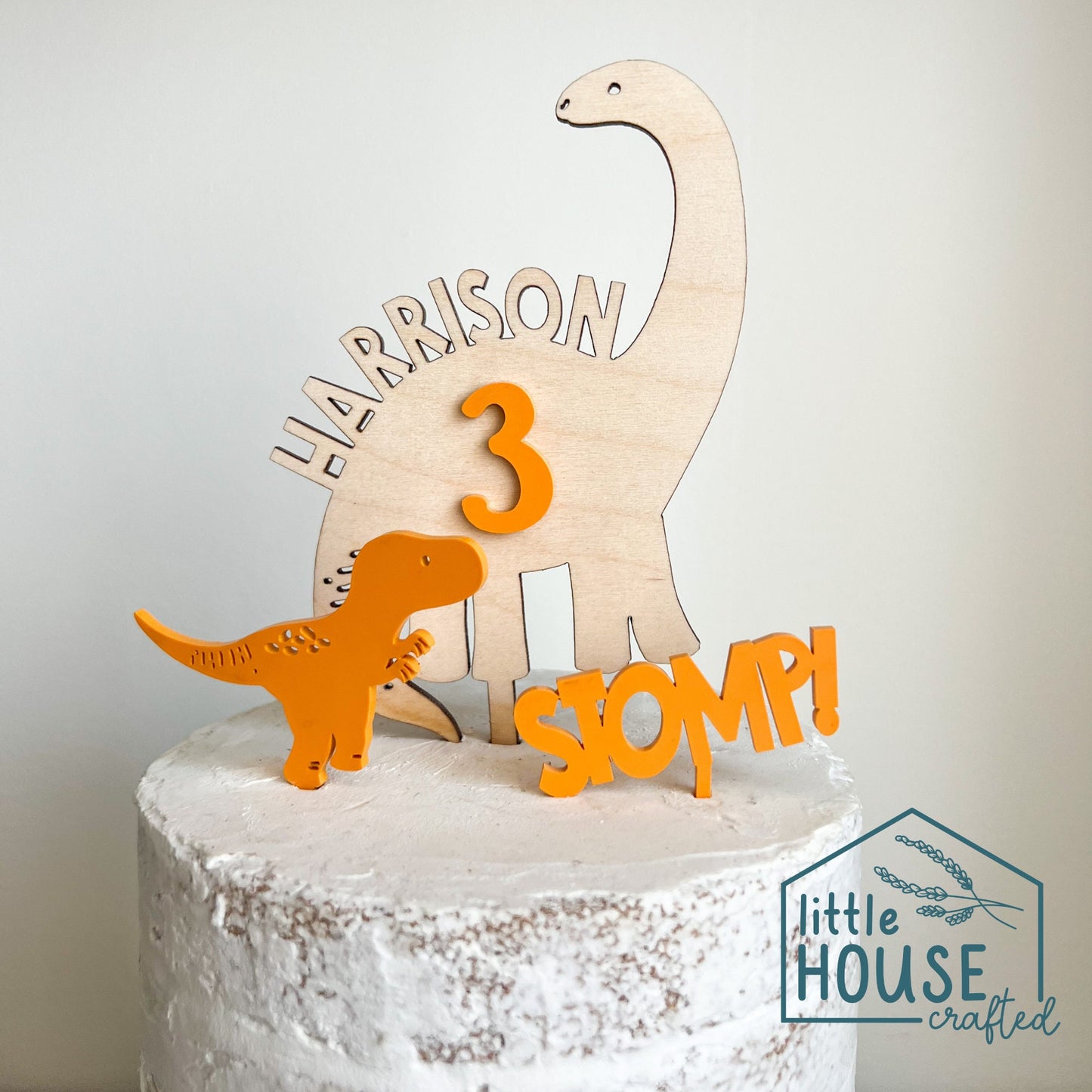 Dinosaur Cupcake Topper - Dino Theme Decor Girl - Boy - Dinosaur Birthday Party - Decorations - Party Decor - Custom Name - Number Custom