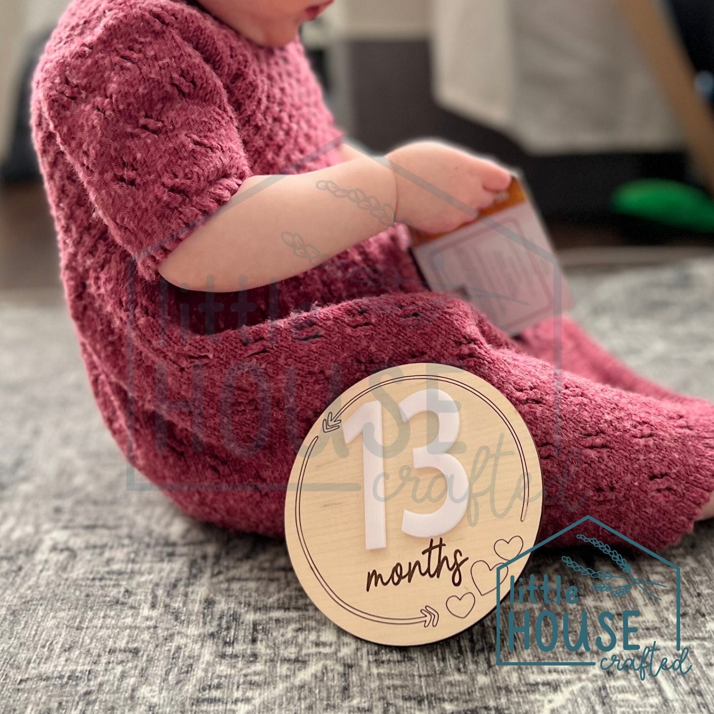 Interchangable Baby Milestone Rounds - Wooden Milestone Discs - Acrylic - Baby/Toddler Photo - Birthday - All Ages - Birth to Child - Growth