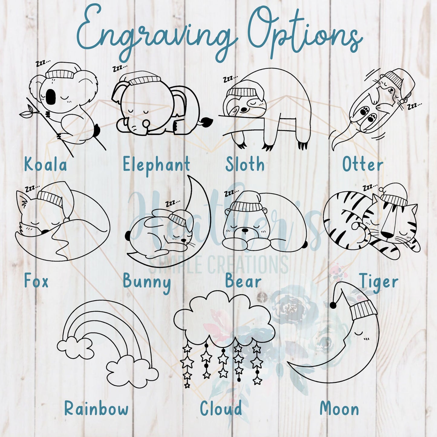 Nursery Decor - Baby Sleeping Sign - Shhh baby is sleeping - Home Decor - Nursery - Moon - Rainbow - Cloud - Sleeping Animals