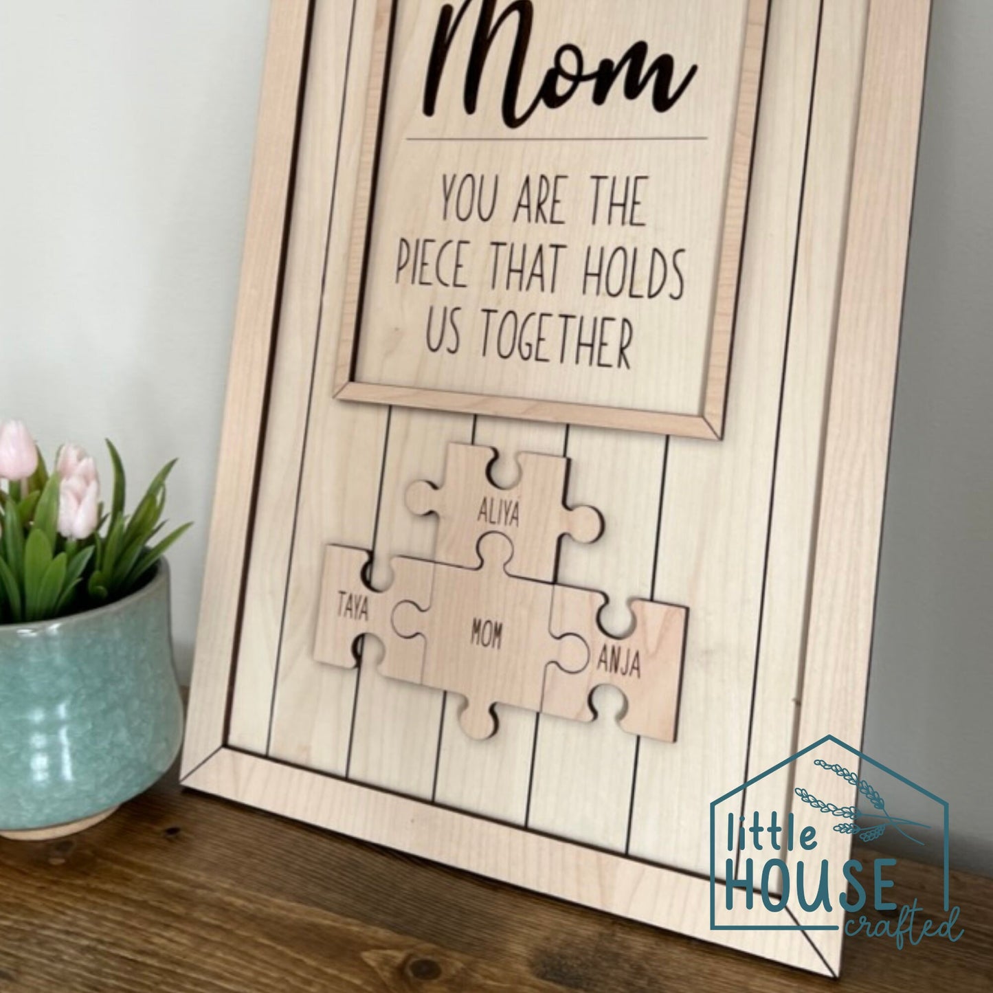 Mother's Day - Mom Wood Sign - Puzzle Pieces - Unique Wood Sign for Her - Gift for Mom - Family Sign - New Mom - Mom To Be - Grandma - Nanny