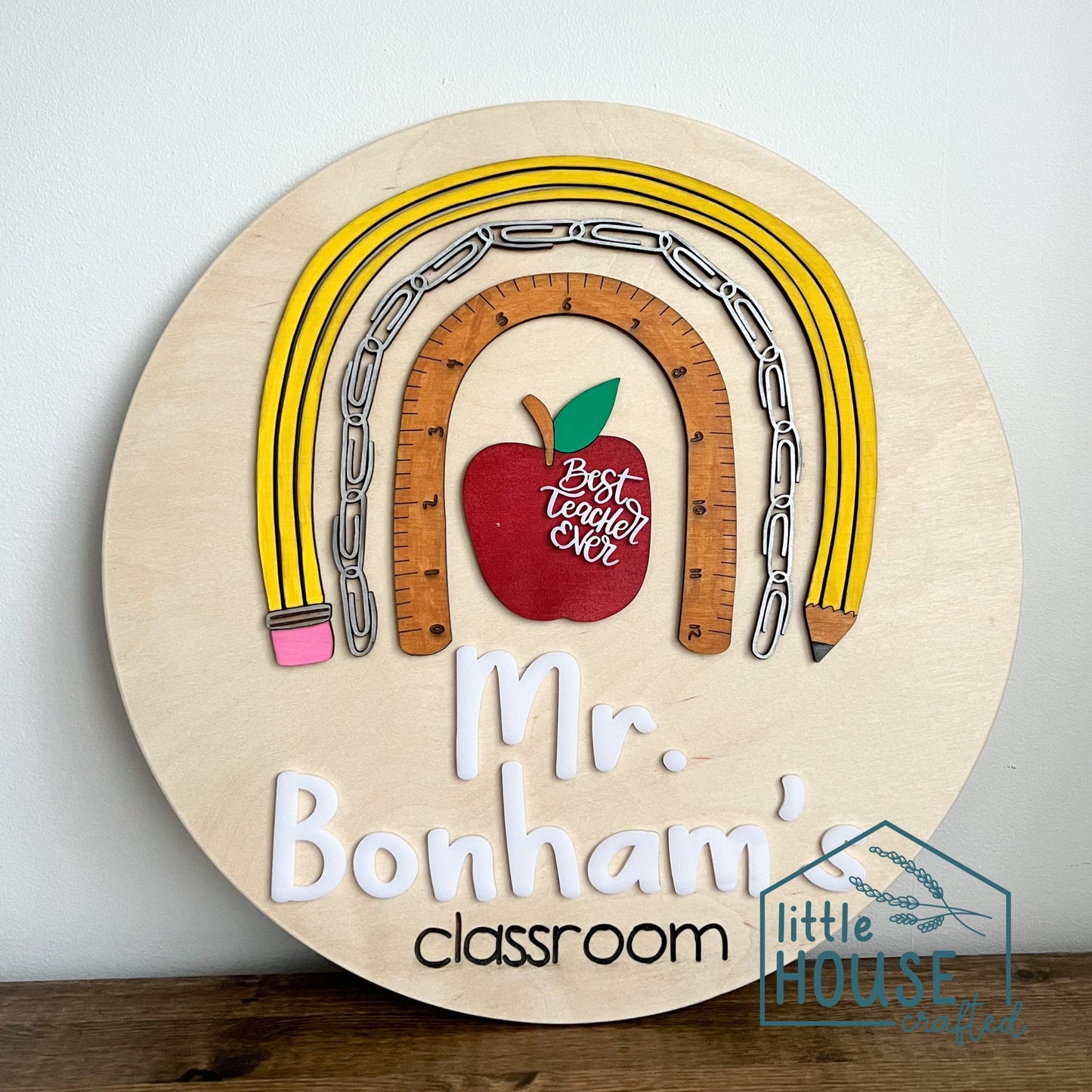Personalized Teacher Sign - Rainbow - School - Custom - Appreciation Gift - Thank You Gift - Customizable - School Decor