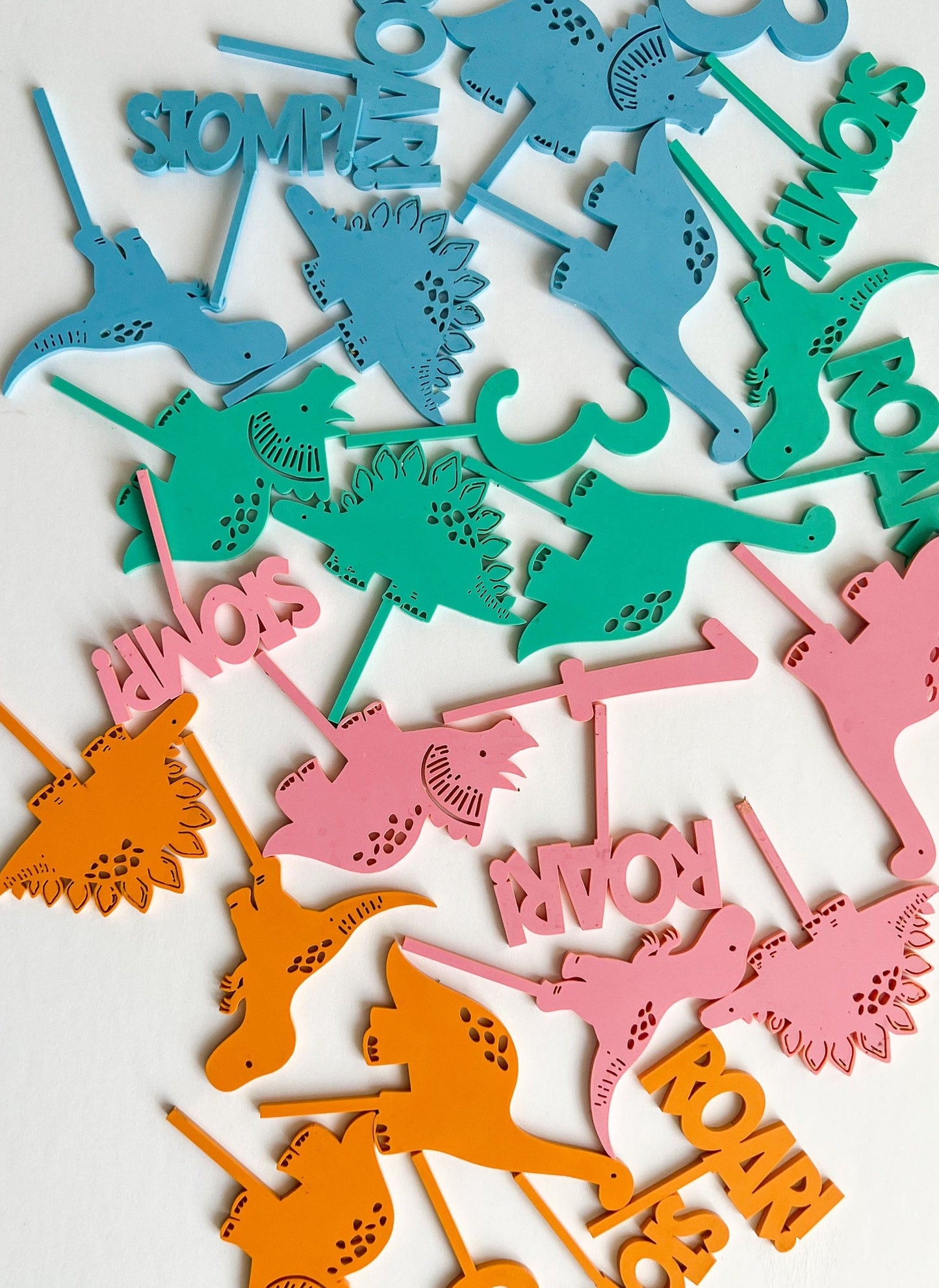 Dinosaur Cupcake Topper - Dino Theme Decor Girl - Boy - Dinosaur Birthday Party - Decorations - Party Decor - Custom Name - Number Custom