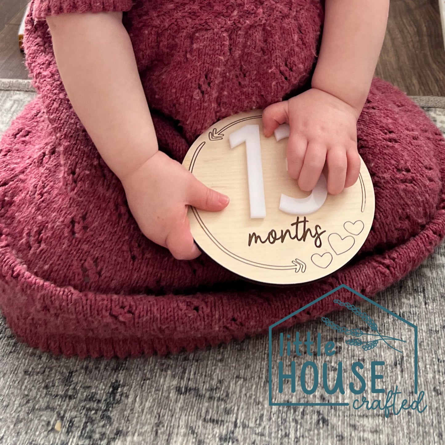 Interchangable Baby Milestone Rounds - Wooden Milestone Discs - Acrylic - Baby/Toddler Photo - Birthday - All Ages - Birth to Child - Growth