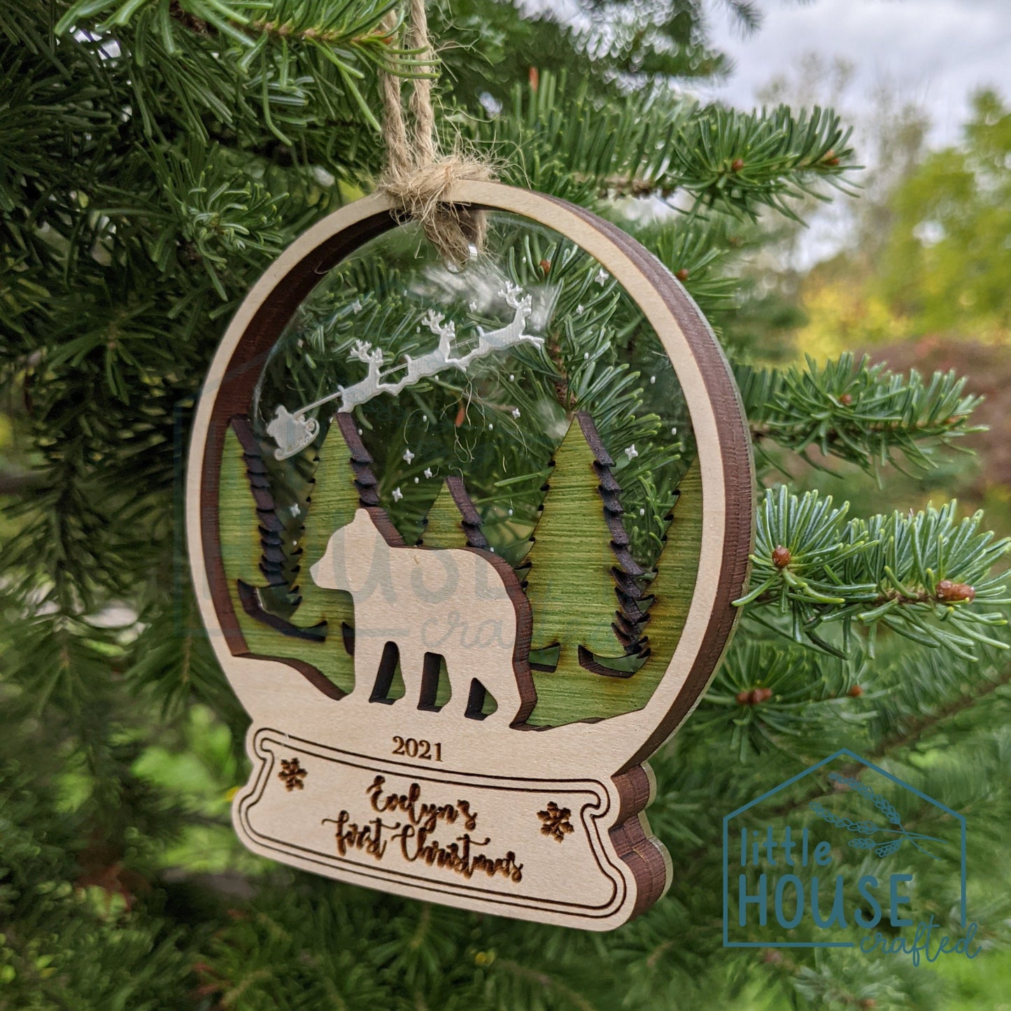 Baby Christmas Ornament- Personalized - First Christmas - Big Brother - Big Sister - Baby Announcement -Custom- Sibling - Layered -2022