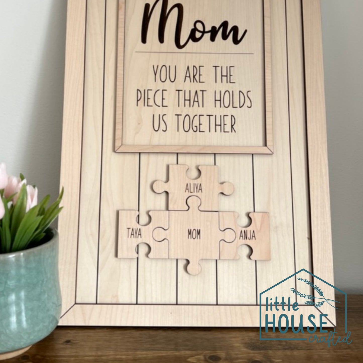 Mother's Day - Mom Wood Sign - Puzzle Pieces - Unique Wood Sign for Her - Gift for Mom - Family Sign - New Mom - Mom To Be - Grandma - Nanny