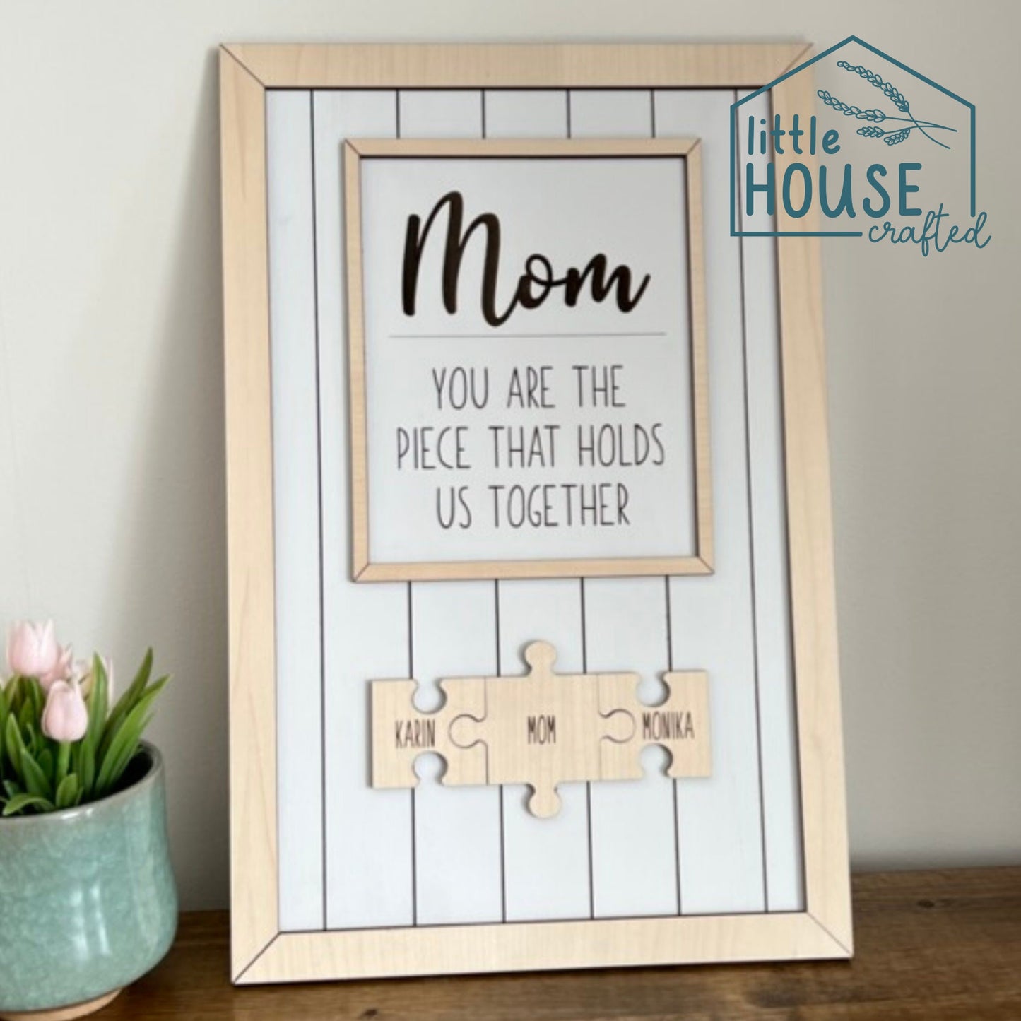 Mother's Day - Mom Wood Sign - Puzzle Pieces - Unique Wood Sign for Her - Gift for Mom - Family Sign - New Mom - Mom To Be - Grandma - Nanny