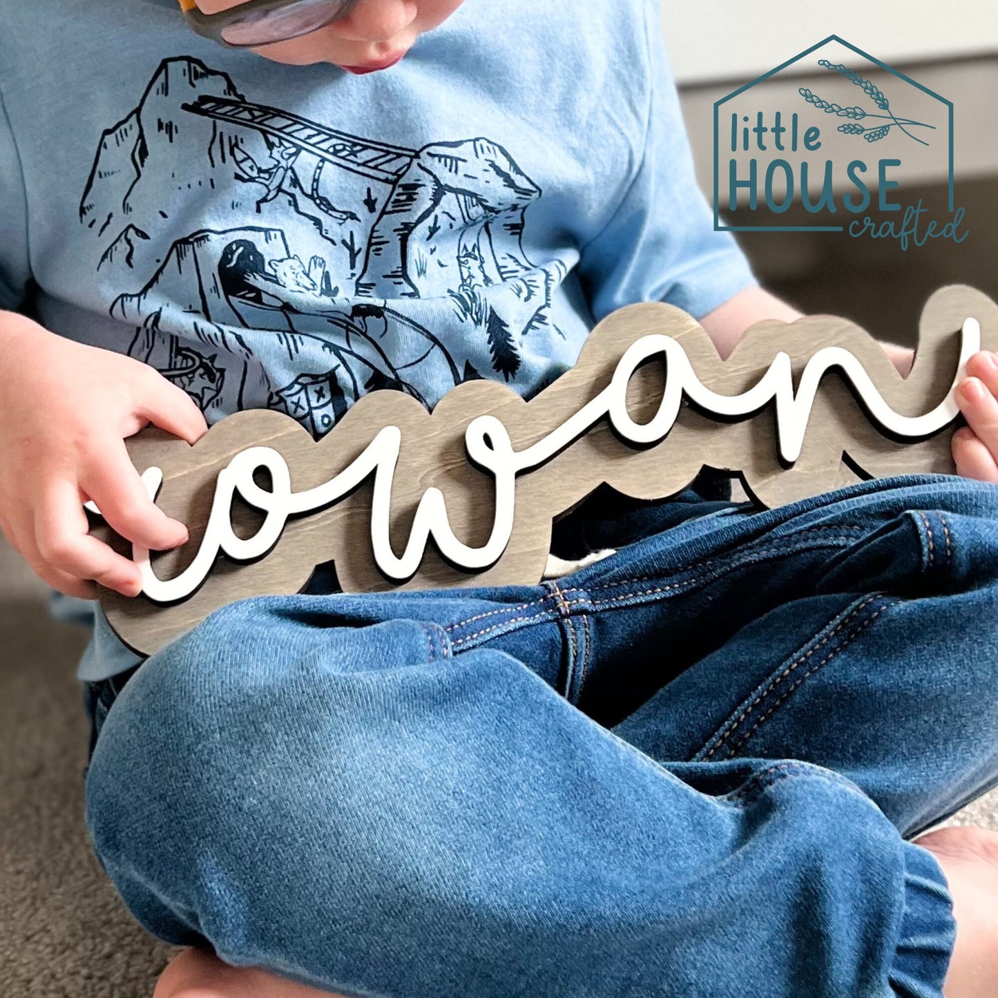 Wooden Nursery Sign - Kids Room - Playroom - Name Sign - Name Cutout - Layered Baby Name Sign - Custom - Home Decor