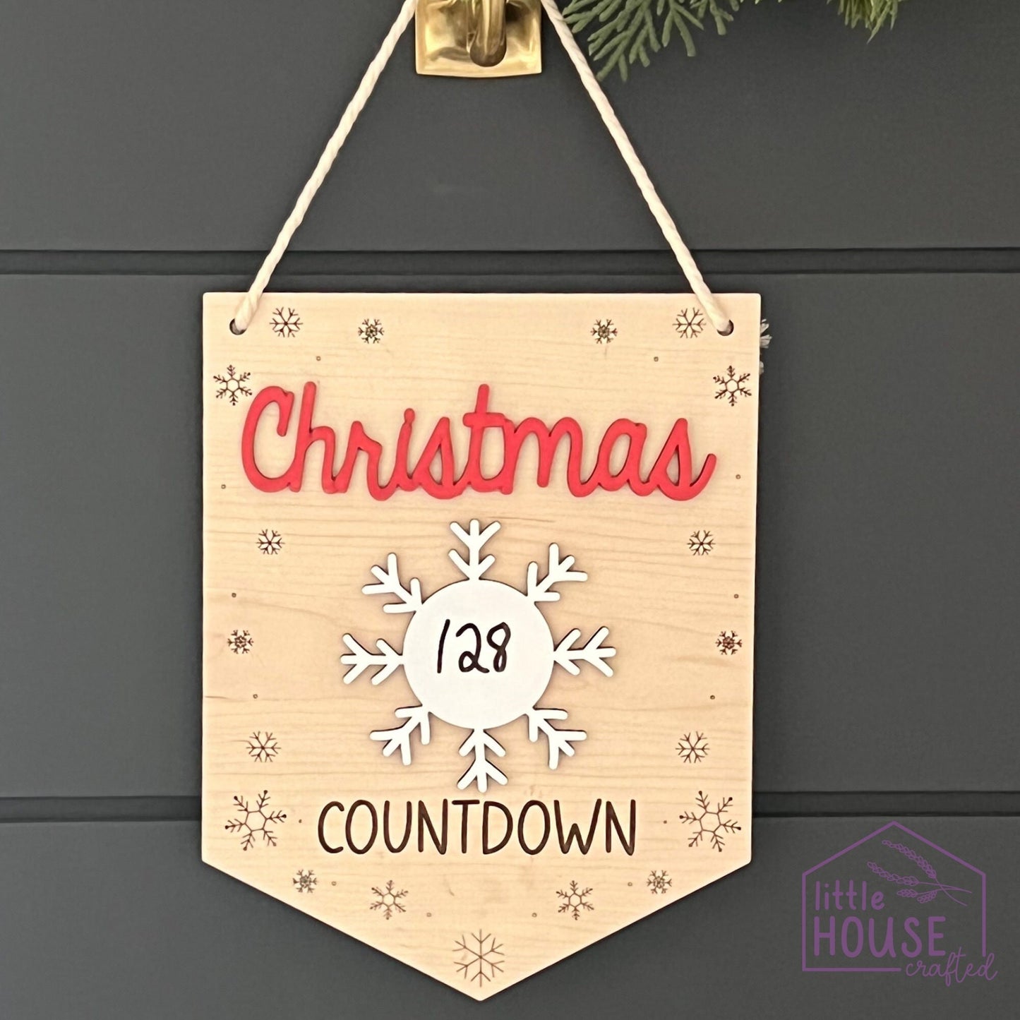 Christmas Countdown - Christmas Sign - Santa Claus - Days Until Christmas Sign - Advent Calendar - Hanging Sign - Family