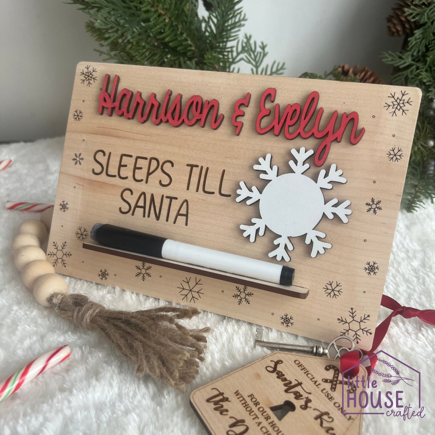 Countdown to Christmas - Christmas Sign - Santa Claus - Days Until Christmas Sign - Advent Calendar - Whiteboard - Standing Sign - Family