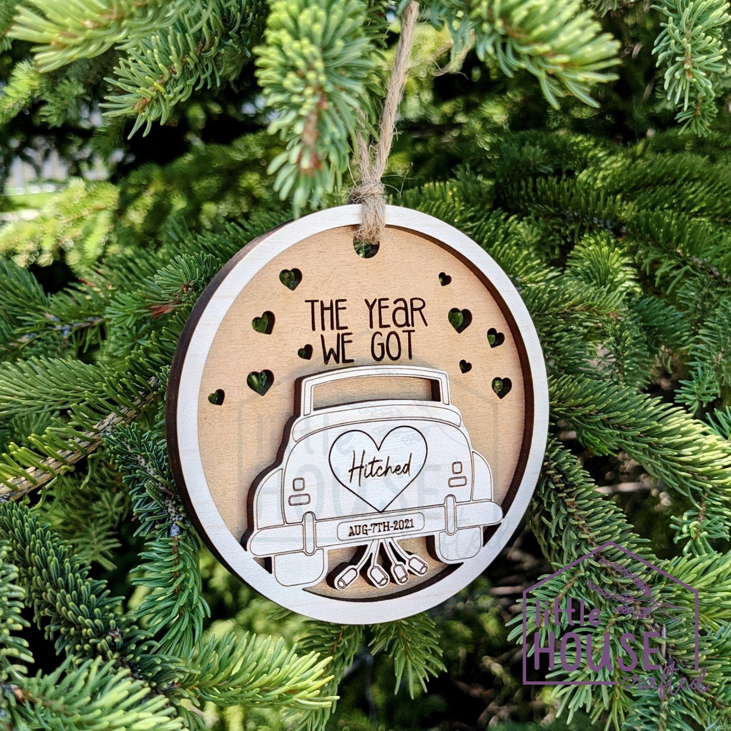 Christmas Ornament - The year we got married - The year we got hitched- Celebration - Memories - Hitched - Married - Couple