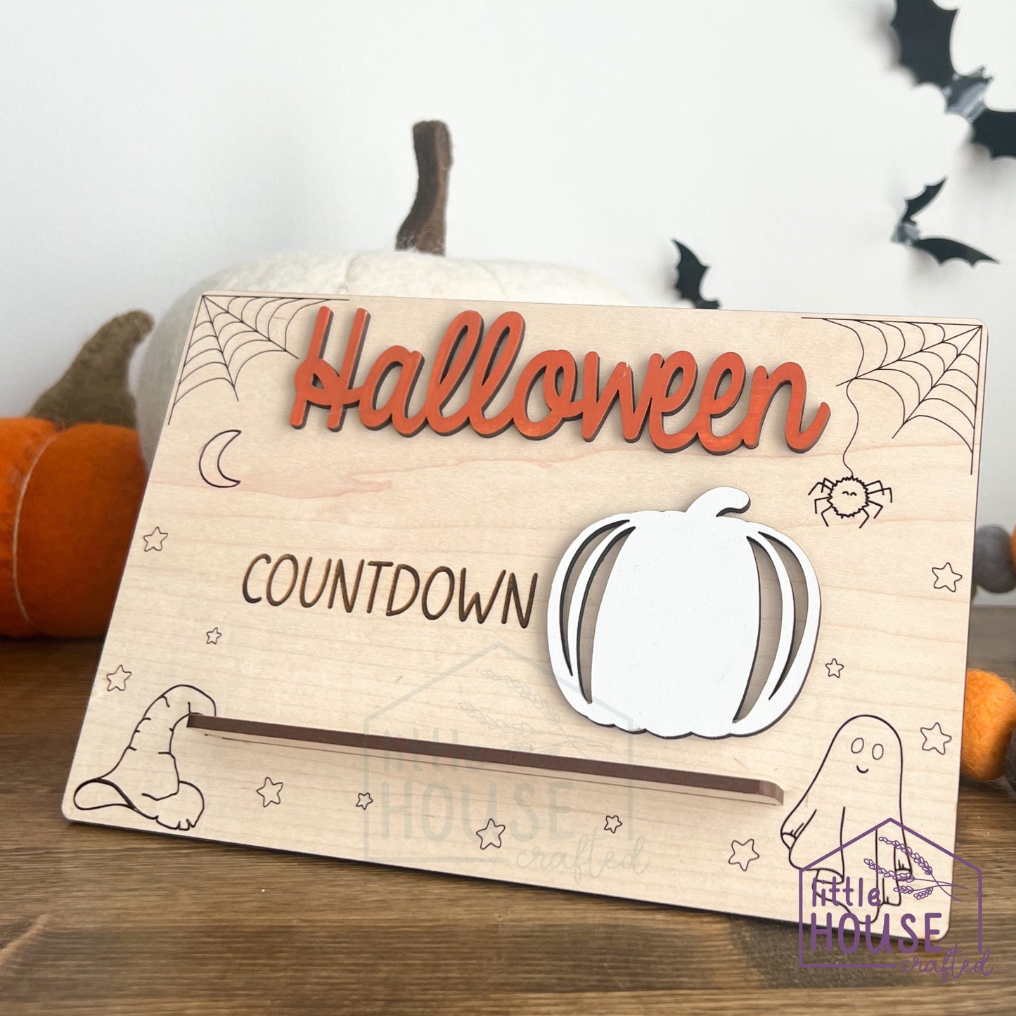 Halloween Countdown - Wood Halloween Decoration - Countdown to Halloween - Halloween Calendar - Days Until Halloween Whiteboard - Sign