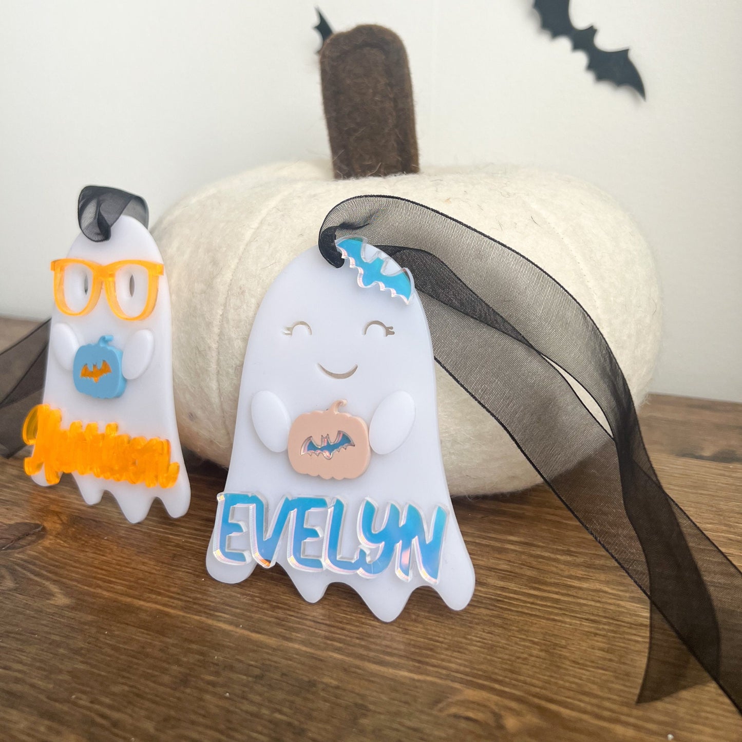 Halloween Bag Tag - Ghost Bag Tag - Trick or Treat Bag Tag - Personalized Tags - Halloween Basket Tag - Ghost - Acrylic Tag