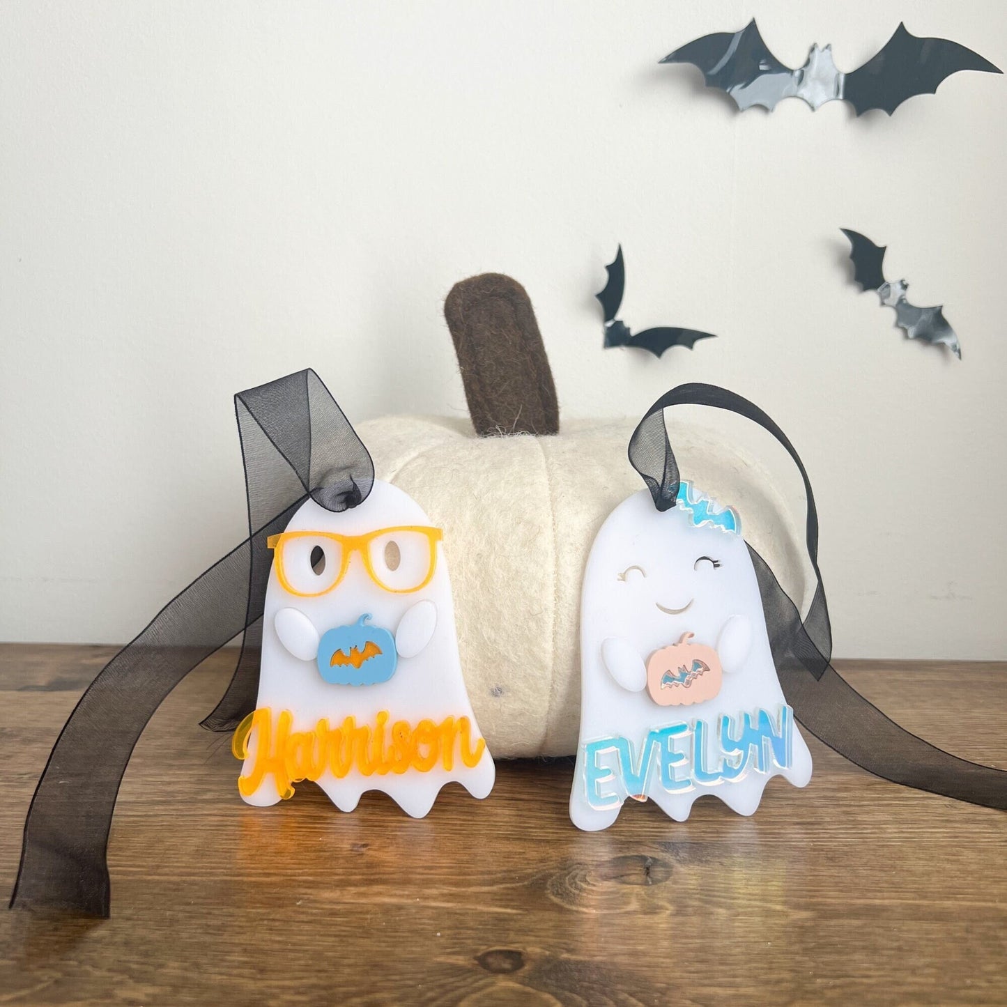 Halloween Bag Tag - Ghost Bag Tag - Trick or Treat Bag Tag - Personalized Tags - Halloween Basket Tag - Ghost - Acrylic Tag