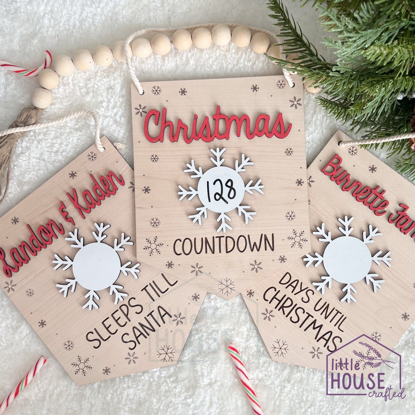 Christmas Countdown - Christmas Sign - Santa Claus - Days Until Christmas Sign - Advent Calendar - Hanging Sign - Family