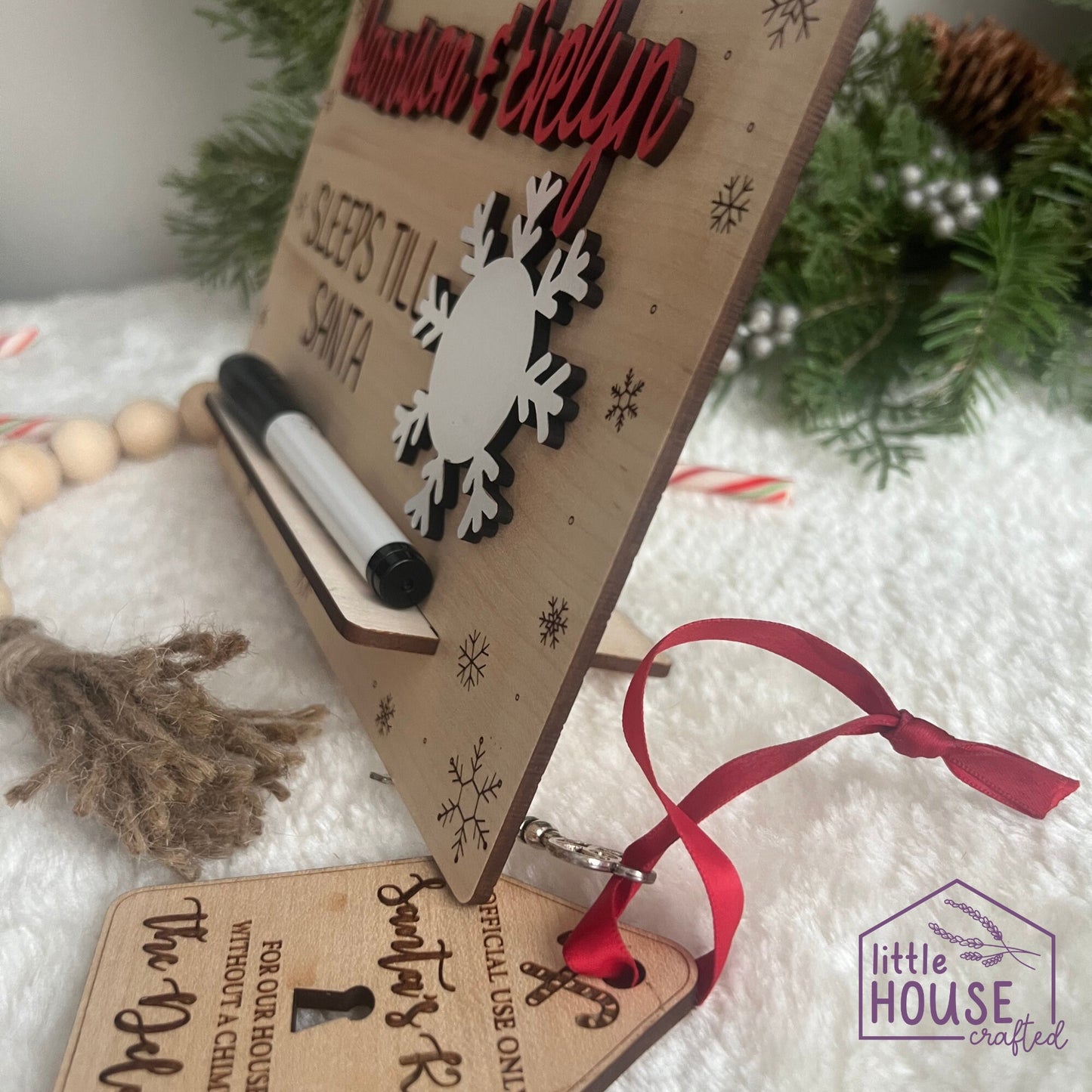 Countdown to Christmas - Christmas Sign - Santa Claus - Days Until Christmas Sign - Advent Calendar - Whiteboard - Standing Sign - Family