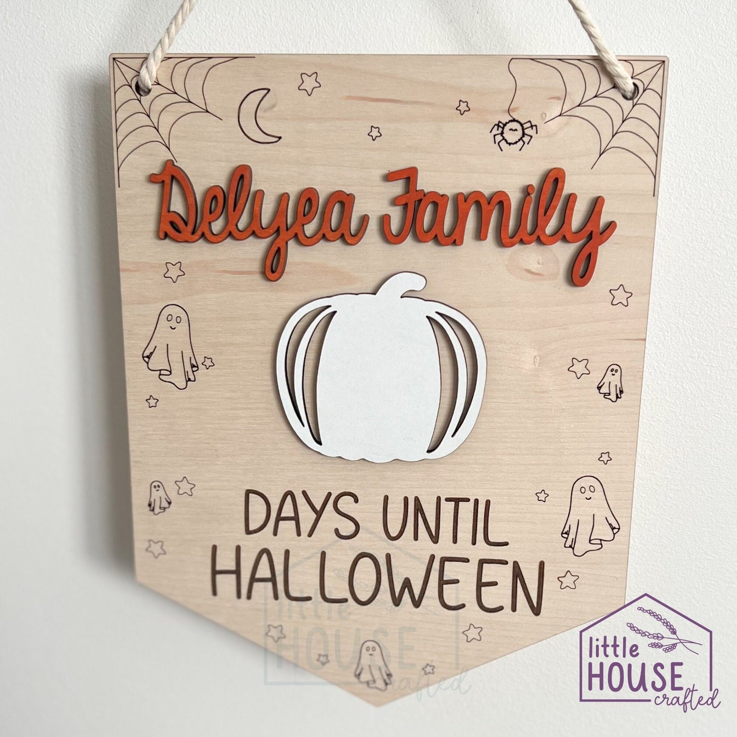 Halloween Countdown - Wood Hanging Sign - Countdown till - Halloween Calendar - Days Until Halloween Whiteboard - Personalized