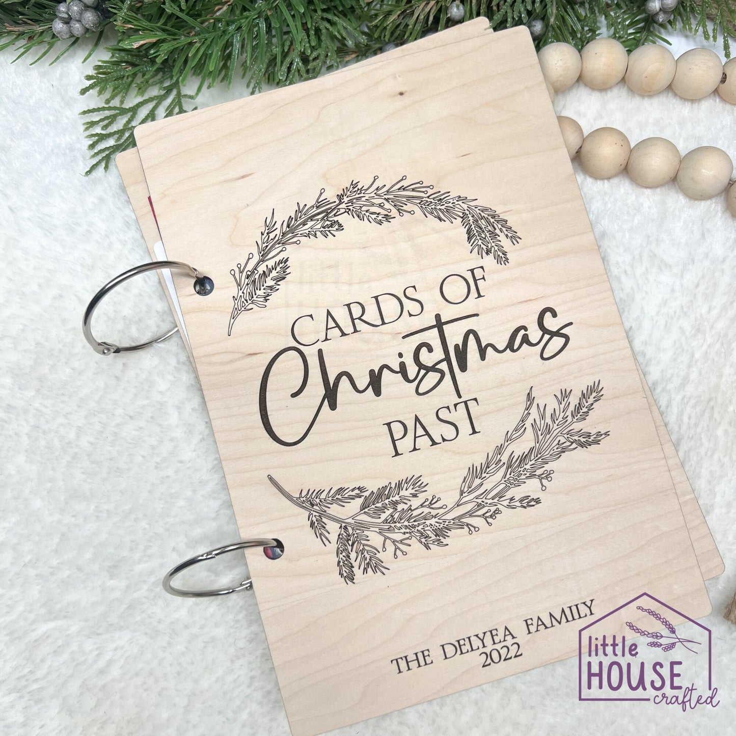 Christmas Card Holder - Cards of Christmas Past - Card Keeper - Greeting Card Binder - Keepsake Gift - Custom Engraved Gift - Memory Book