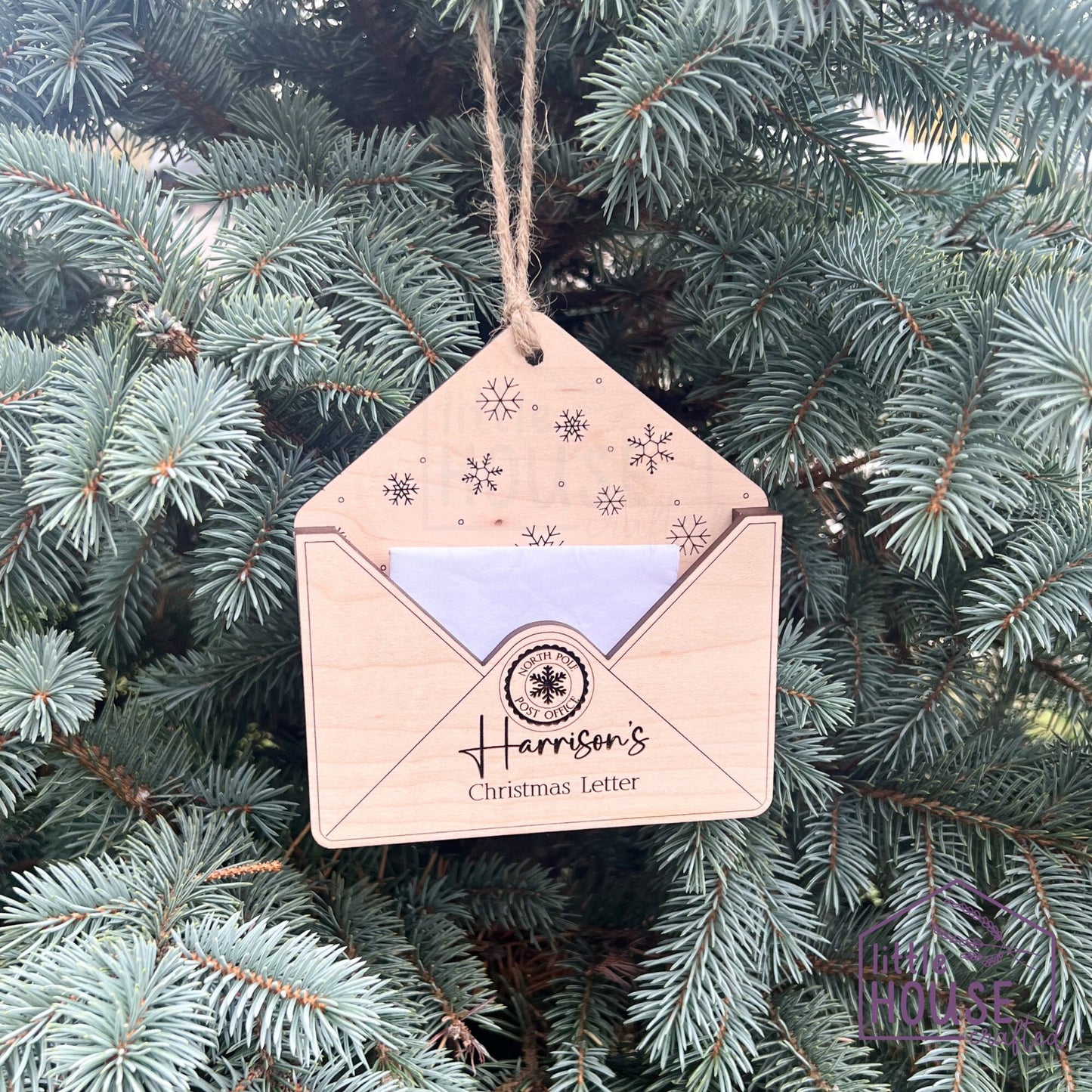 Christmas Santa Letter Ornament - Tradition - Christmas Decor - Santa Envelope - Personalized Santa Envelope - Kids Christmas Ornament