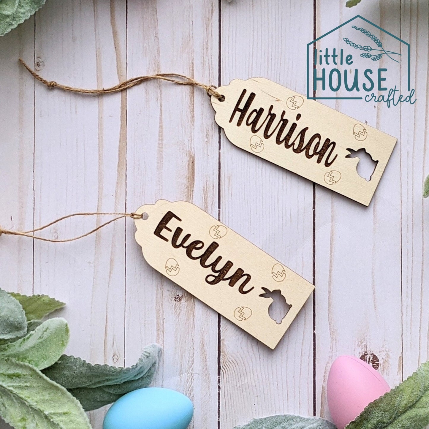Easter Basket Tag - Gift Tag - Easter Ornament - Tradition - Easter Decor - Laser Engraved Birch Wood