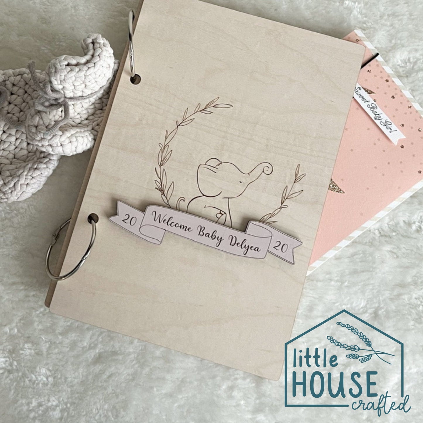 Personalized Baby Card Keepsake Book - Greeting Card Organizer - Greeting Card Keepsake - Gift - Custom Engraved Gift - Baby Greeting Card