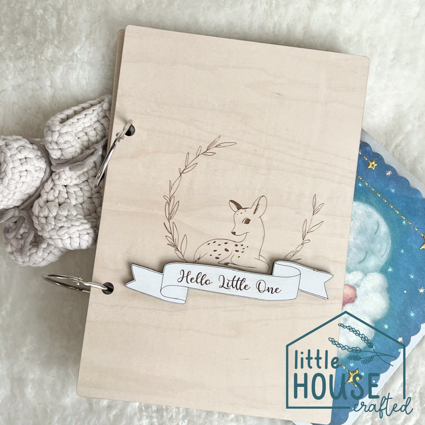 Personalized Baby Card Keepsake Book - Greeting Card Organizer - Greeting Card Keepsake - Gift - Custom Engraved Gift - Baby Greeting Card