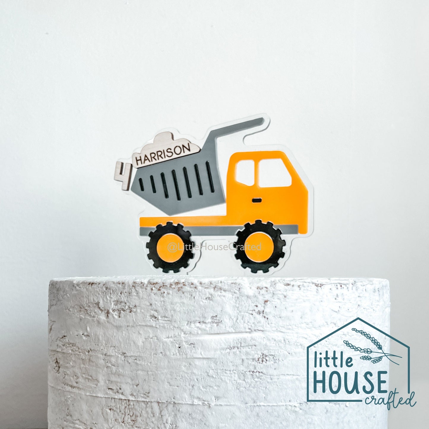Dump Truck Topper, Birthday Construction Theme, Personalized Cake Topper, Construction Vehicles, Birthday Party. Construction Cake Toppers