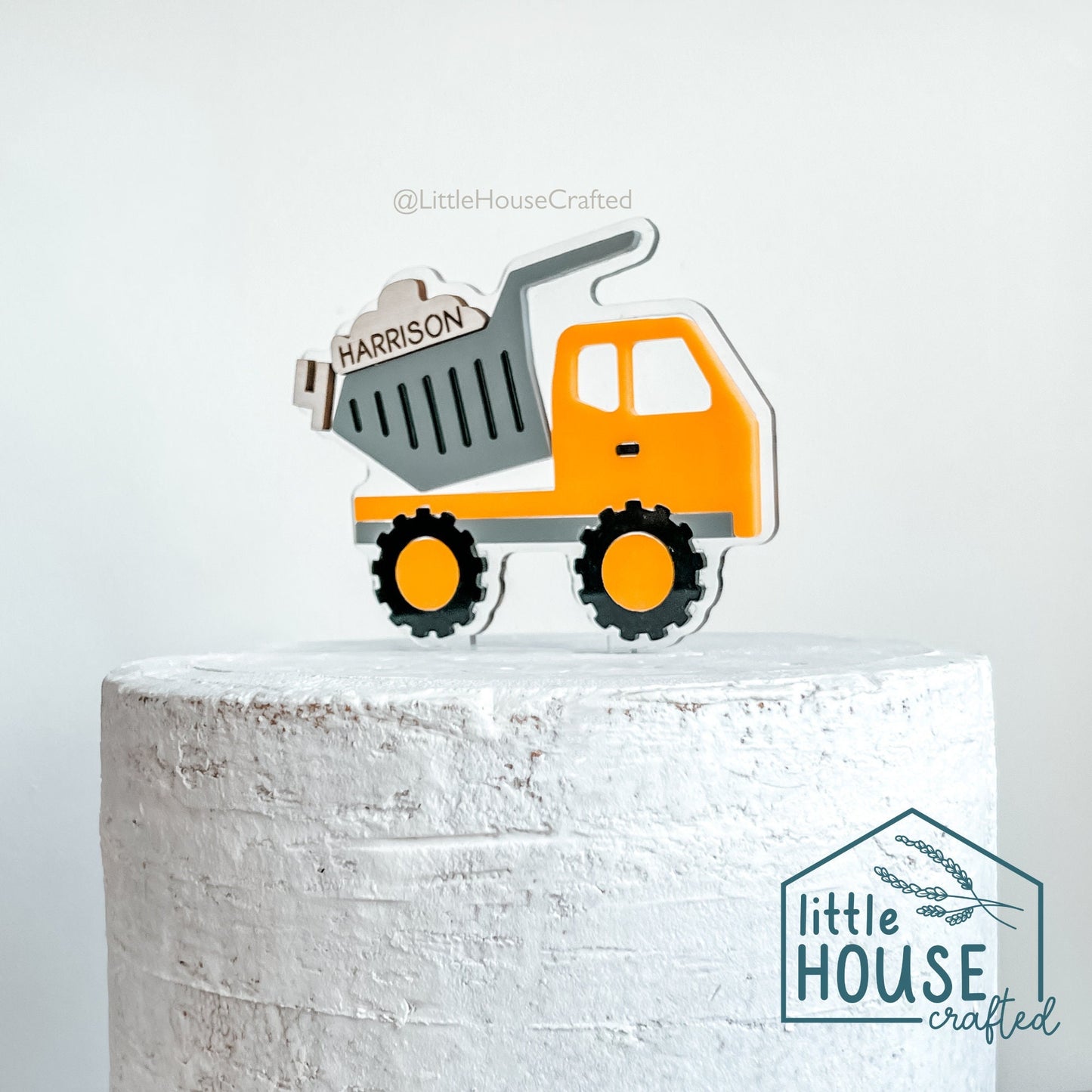 Dump Truck Topper, Birthday Construction Theme, Personalized Cake Topper, Construction Vehicles, Birthday Party. Construction Cake Toppers