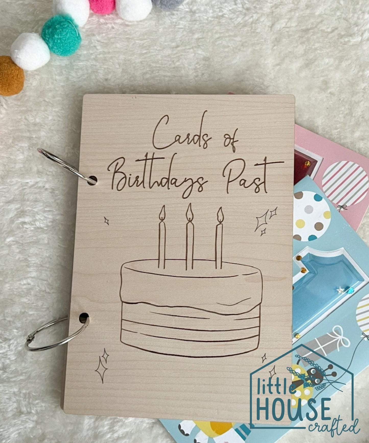 Personalized Birthday Card Holder - Greeting Card Organizer - Greeting Card Keepsake - Gift - Custom Engraved Gift - Card Storage