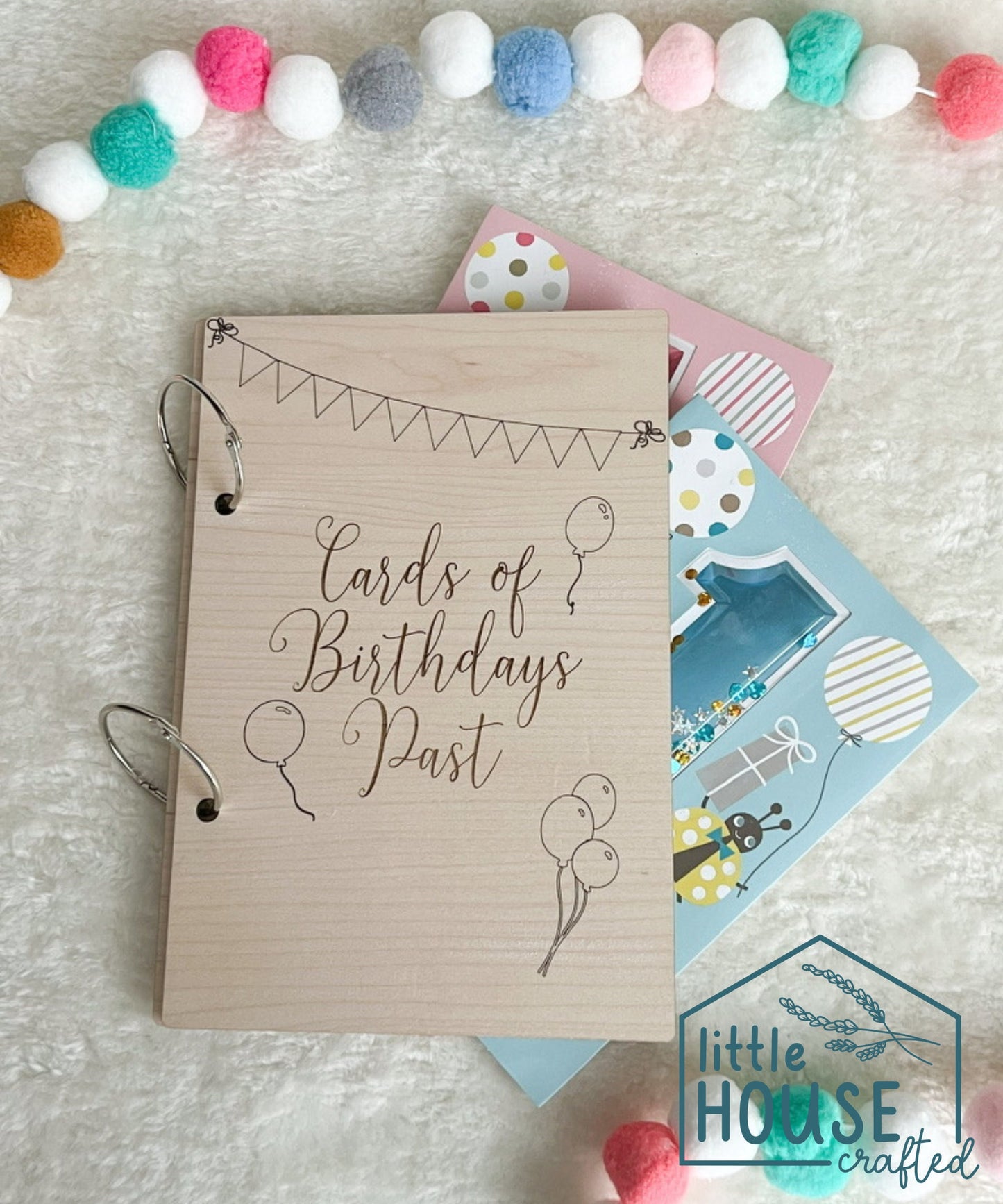 Birthday Card Keeper- Greeting Card Organizer - Greeting Card Keepsake - Cute Birthday Gift - Custom Engraved Gift - Card Storage