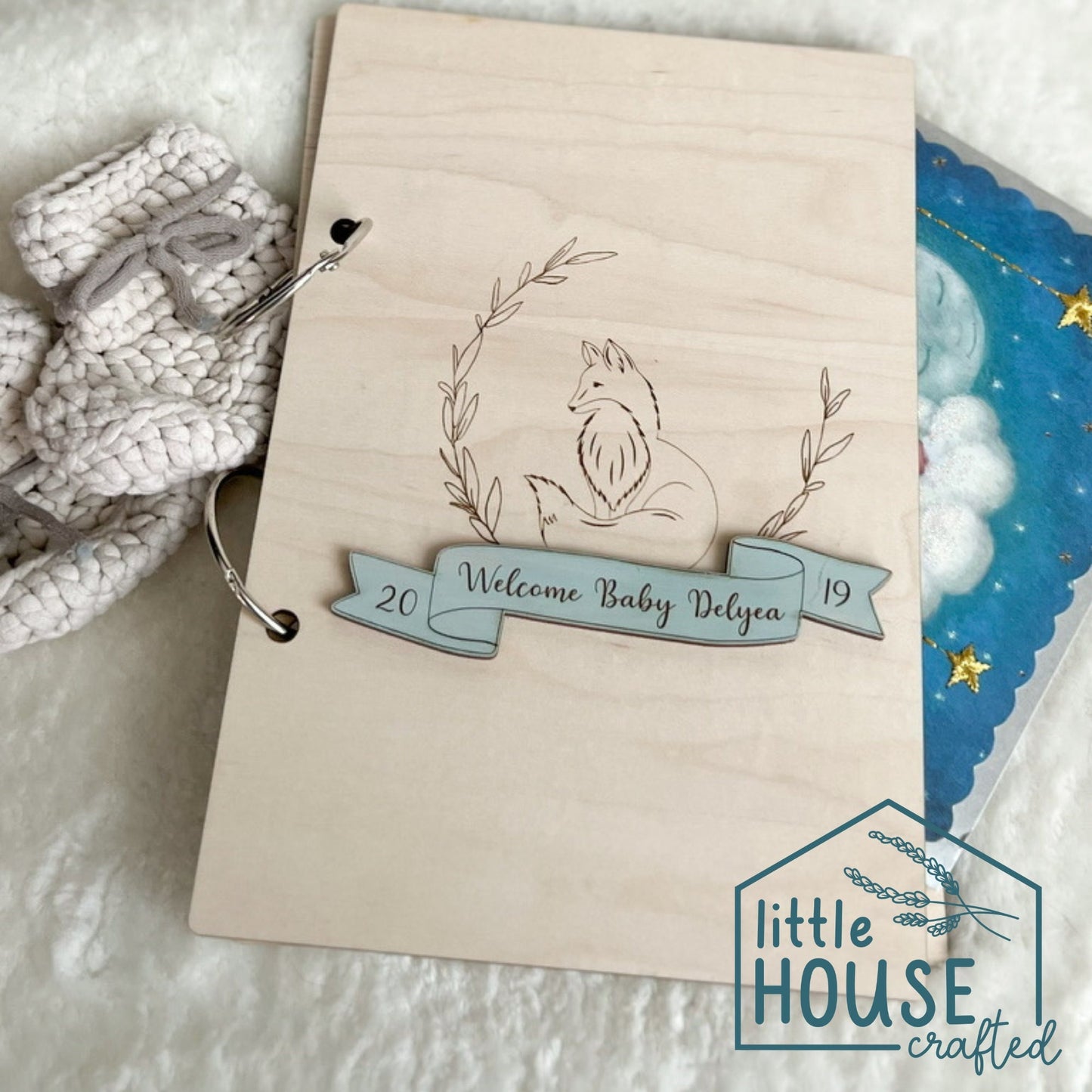 Personalized Baby Card Keepsake Book - Greeting Card Organizer - Greeting Card Keepsake - Gift - Custom Engraved Gift - Baby Greeting Card