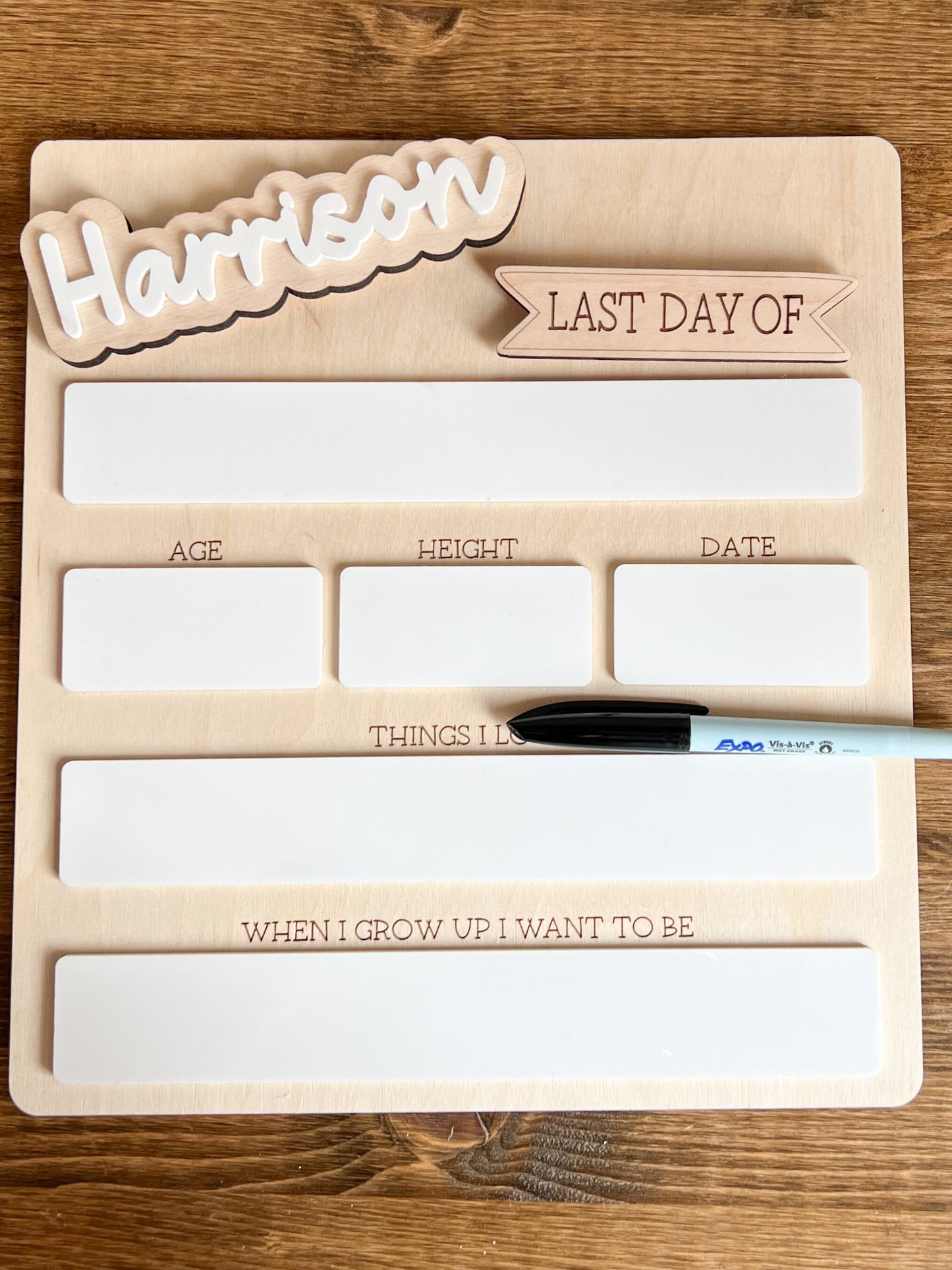 First and Last Day School Sign - Reusable Milestone Board - Back To School - Whiteboard Signage - Photo Prop - Personalized