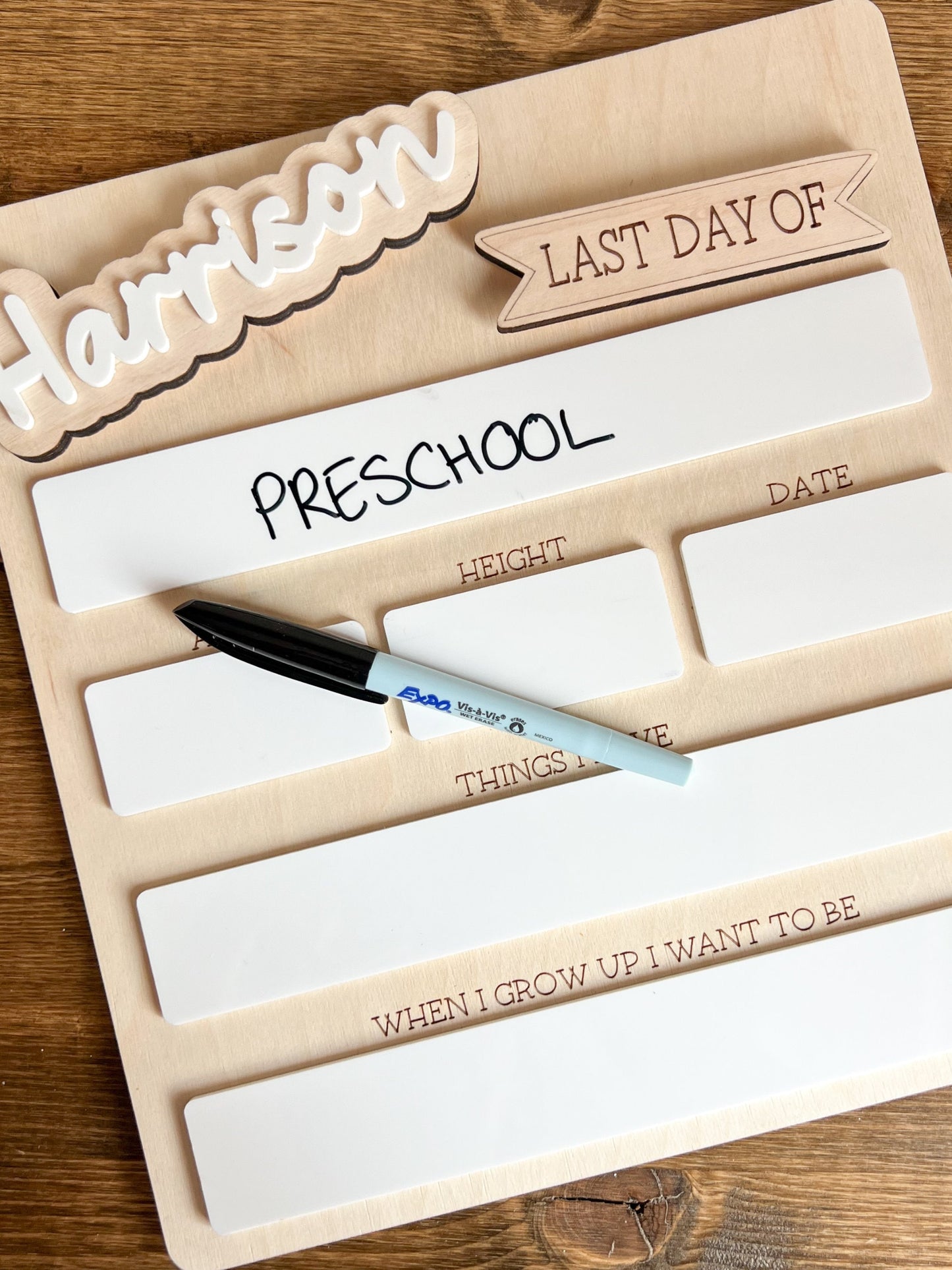 First and Last Day School Sign - Reusable Milestone Board - Back To School - Whiteboard Signage - Photo Prop - Personalized