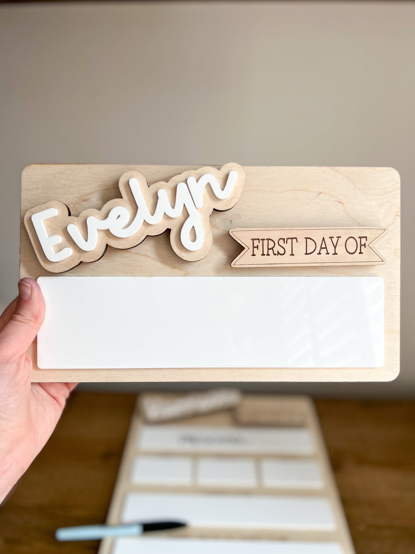 First and Last Day Personalized - Reusable Milestone Board - School Sign - Activity Board - Whiteboard Signage - Photo Prop - Custom