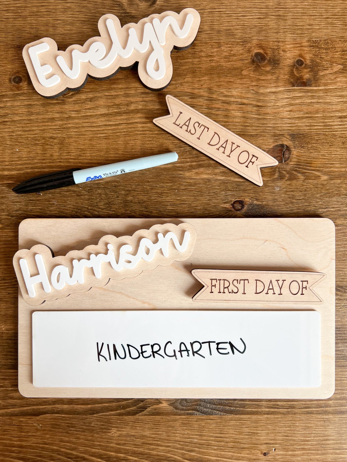 First and Last Day Personalized - Reusable Milestone Board - School Sign - Activity Board - Whiteboard Signage - Photo Prop - Custom