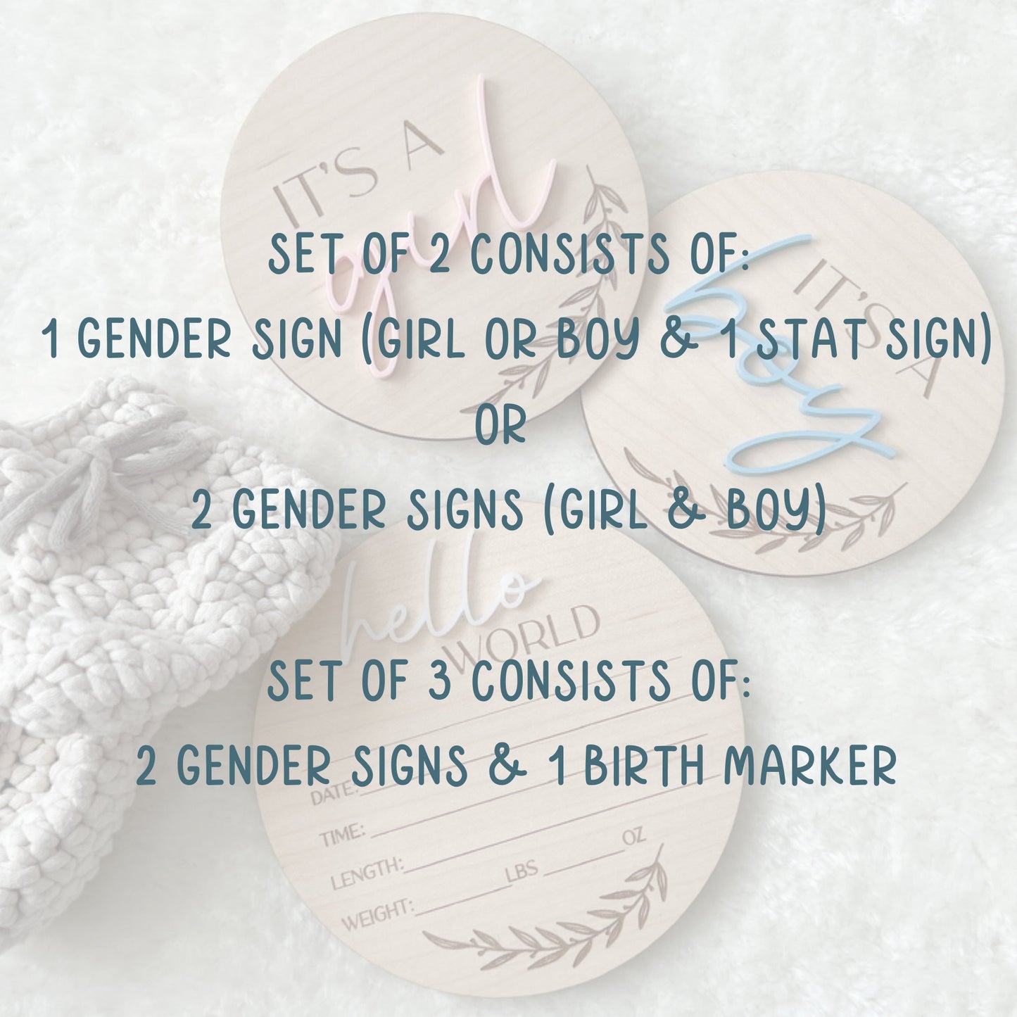 Gender Reveal Sign - It's a Boy - It's a Girl - Baby Hospital Name Sign -Hospital Announcement - Newborn Photo Prop - Birth Announcement