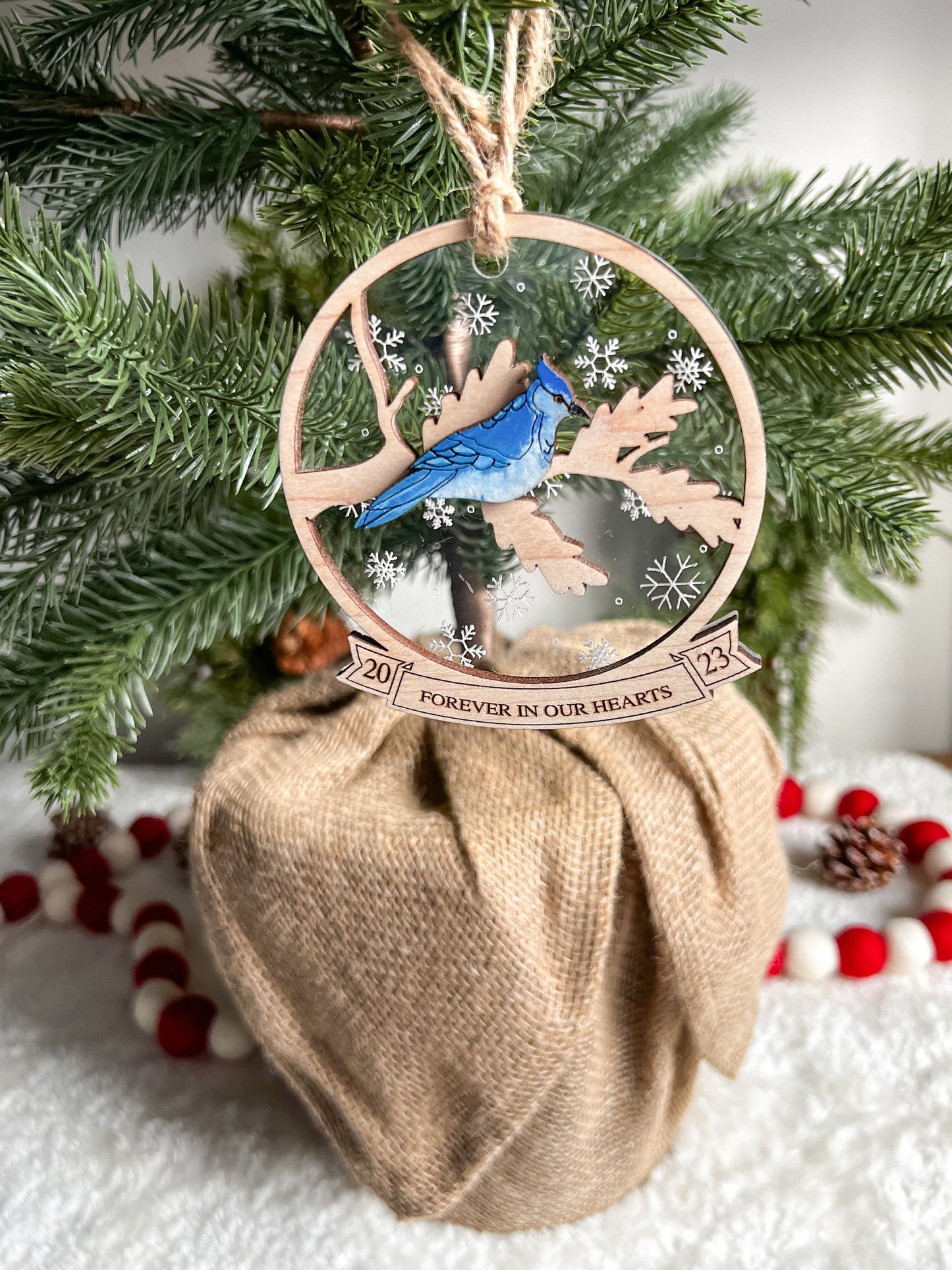 Memorial Christmas Ornament - Cardinal - Blue Jay - Butterfly - Always with you - Loved One - Loving Memory - Sympathy