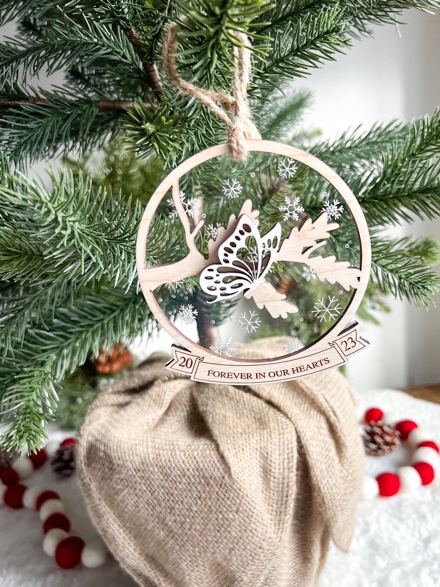 Memorial Christmas Ornament - Cardinal - Blue Jay - Butterfly - Always with you - Loved One - Loving Memory - Sympathy