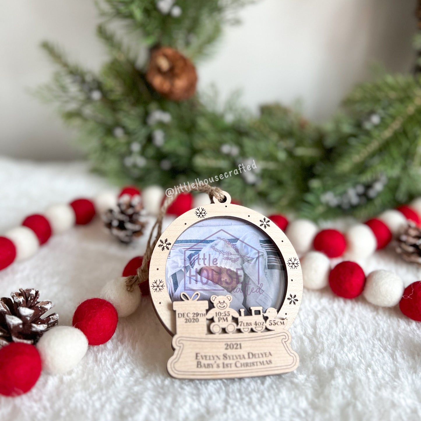 Baby Snow Globe Photo Ornament