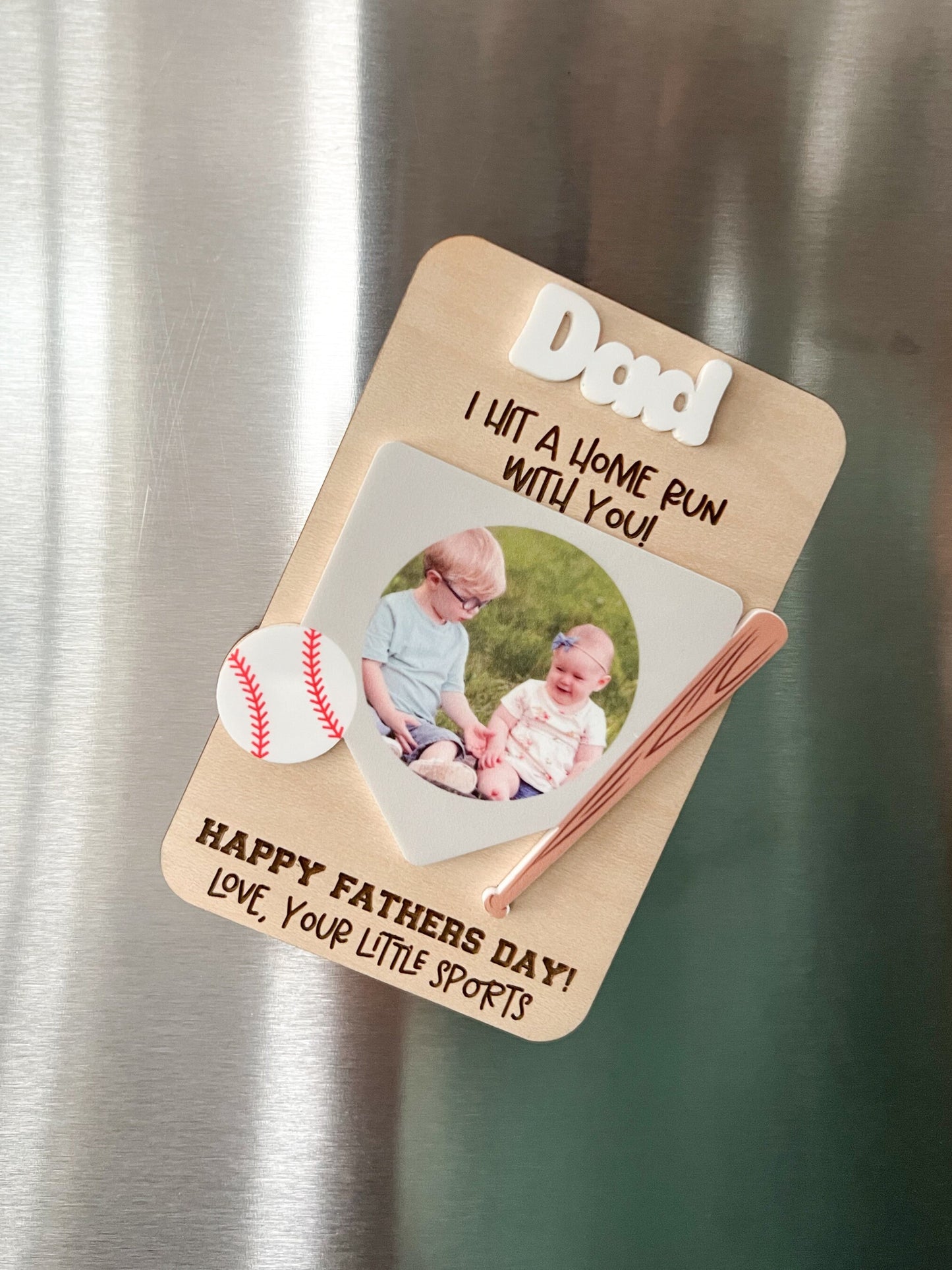 Baseball Father's Day Photo Magnet - Fridge Photo Magnet - Personalized Gift - Baseball Dad - Dad Gift - Father's Day Gift - Gifts for Dad