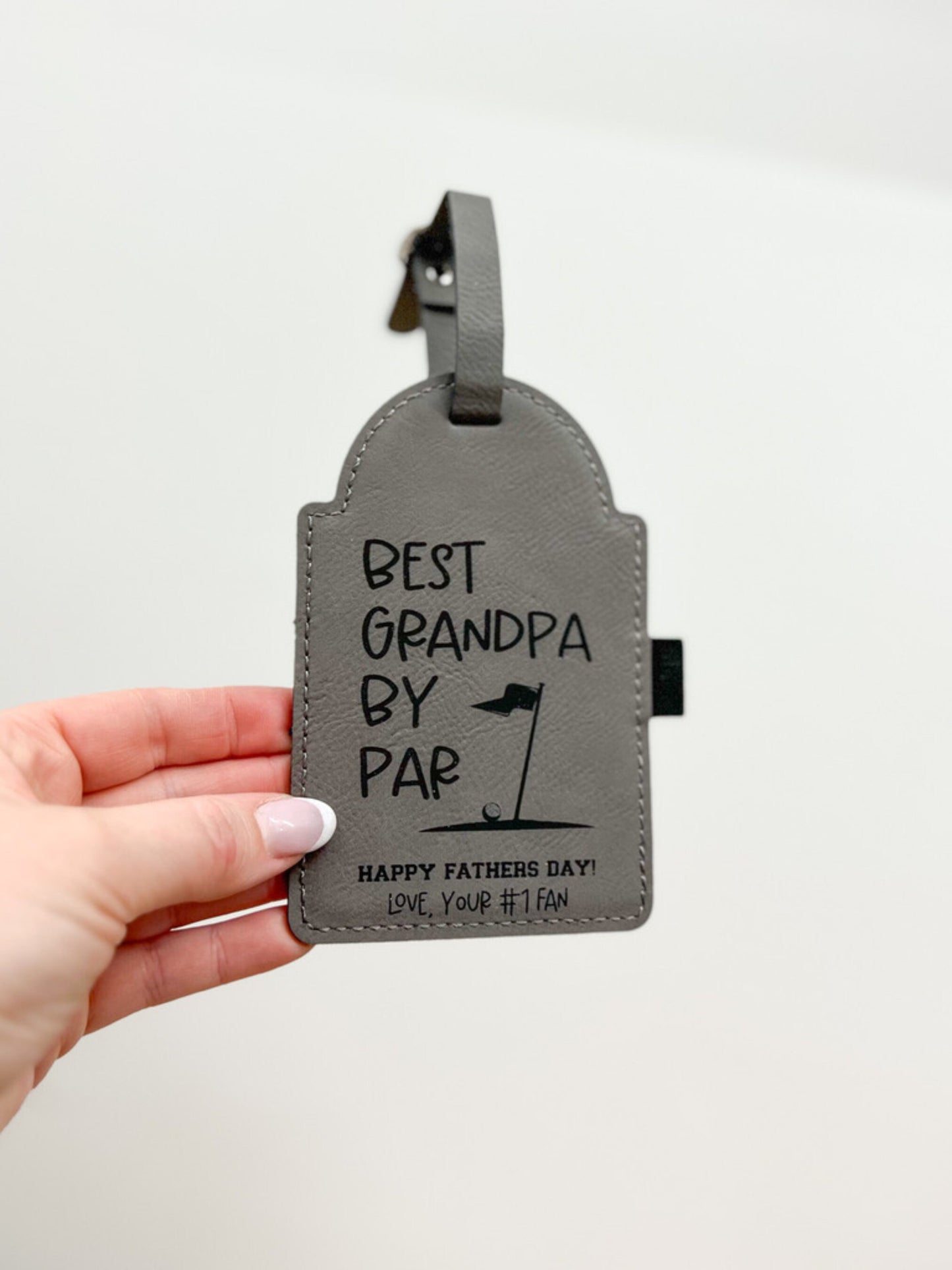 Engraved Golf Bag Tag for Dad - Father's Day Gift - Dad you're terr-rific - Golf Dad - Personalized Golf Gift - Leather Gift - Gift for Him