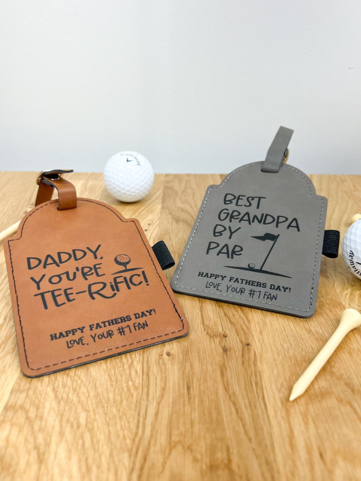 Engraved Golf Bag Tag for Dad - Father's Day Gift - Dad you're terr-rific - Golf Dad - Personalized Golf Gift - Leather Gift - Gift for Him