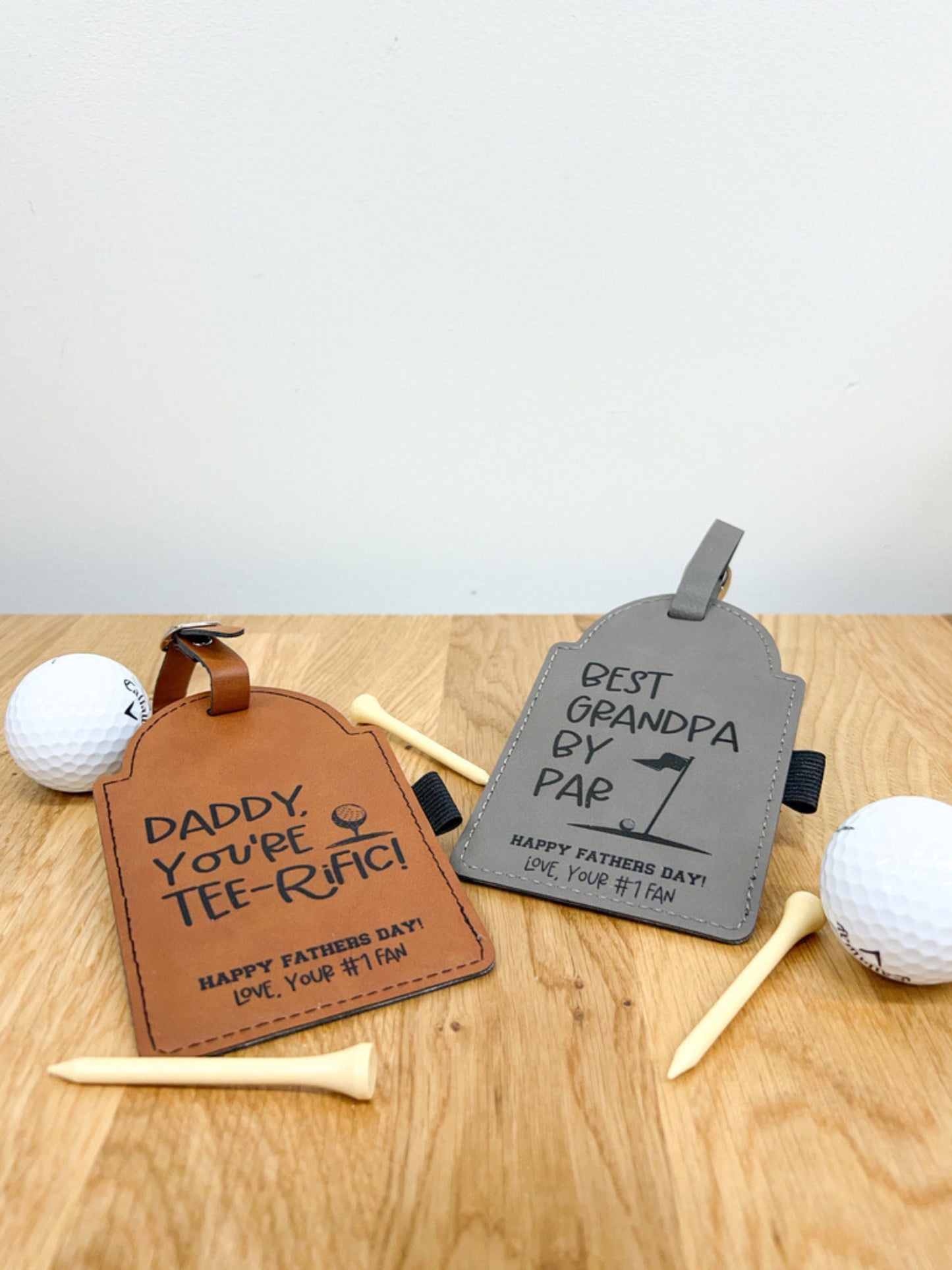 Engraved Golf Bag Tag for Dad - Father's Day Gift - Dad you're terr-rific - Golf Dad - Personalized Golf Gift - Leather Gift - Gift for Him