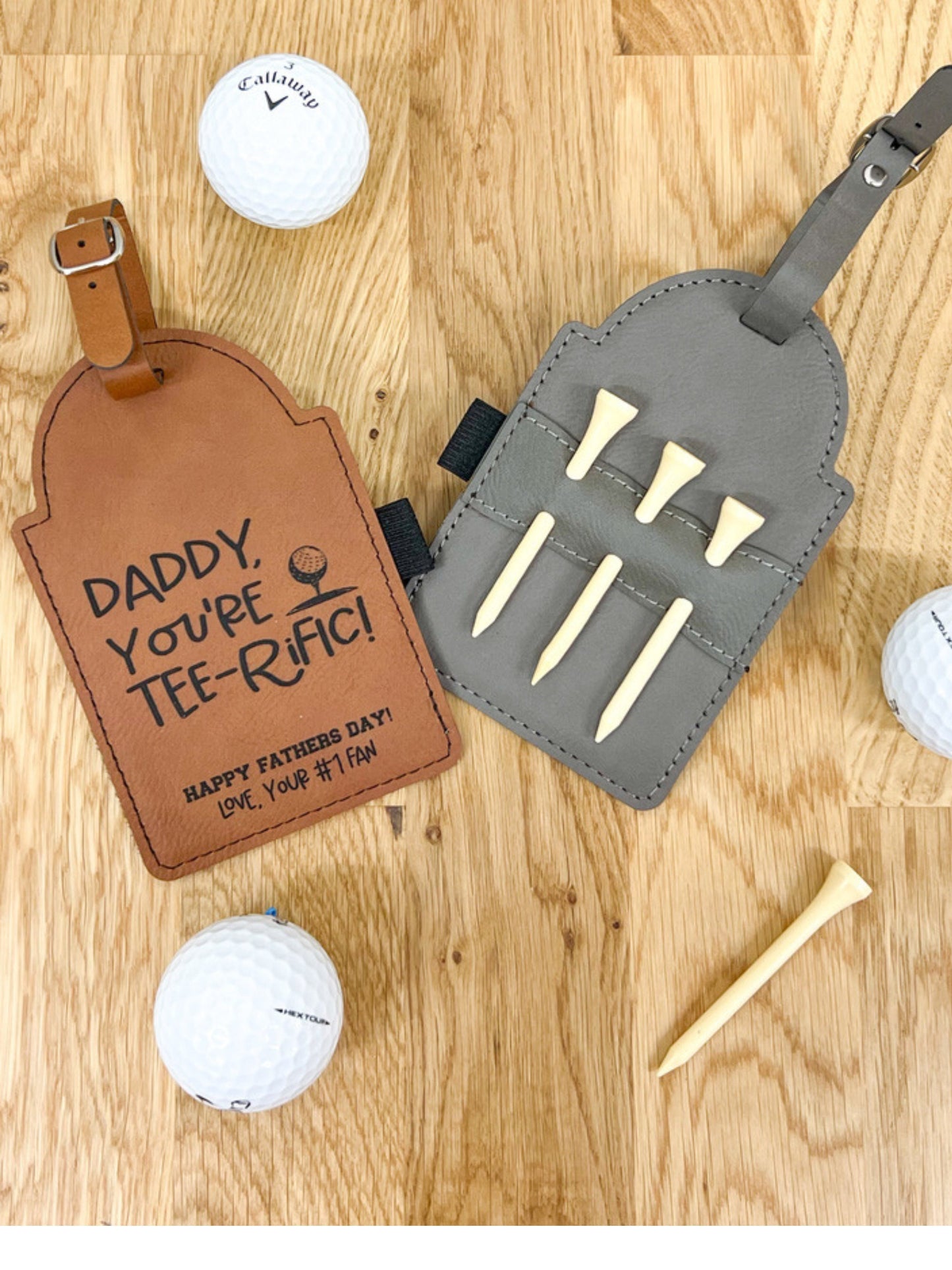 Engraved Golf Bag Tag for Dad - Father's Day Gift - Dad you're terr-rific - Golf Dad - Personalized Golf Gift - Leather Gift - Gift for Him