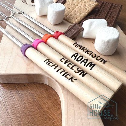 Personalized S'mores stick - Marshmallow Sticks - Camping accessories - Custom Skewers - House Warming - Campfire - Smores Toasting Stick