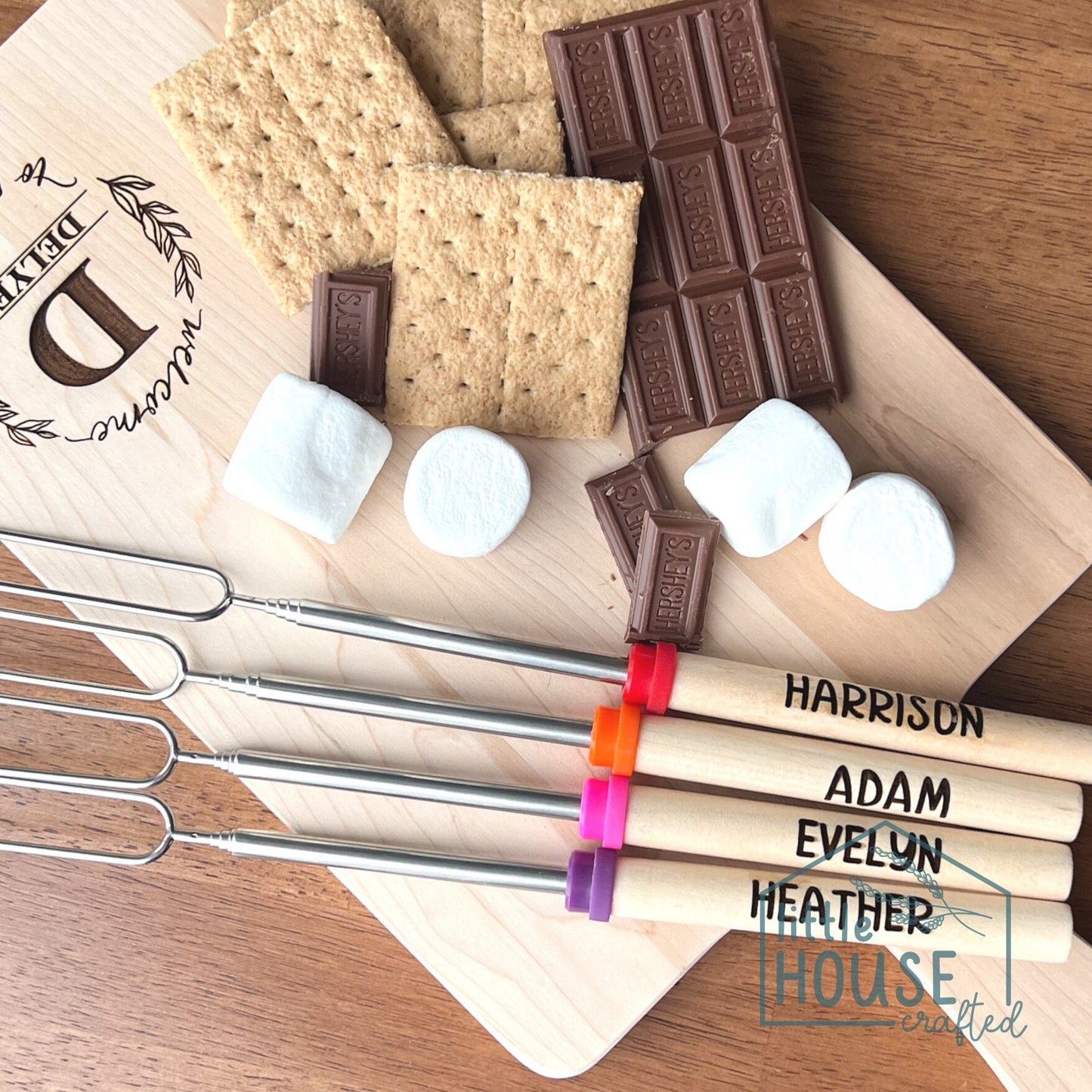 Personalized S'mores stick - Marshmallow Sticks - Camping accessories - Custom Skewers - House Warming - Campfire - Smores Toasting Stick