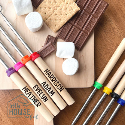 Personalized S'mores stick - Marshmallow Sticks - Camping accessories - Custom Skewers - House Warming - Campfire - Smores Toasting Stick