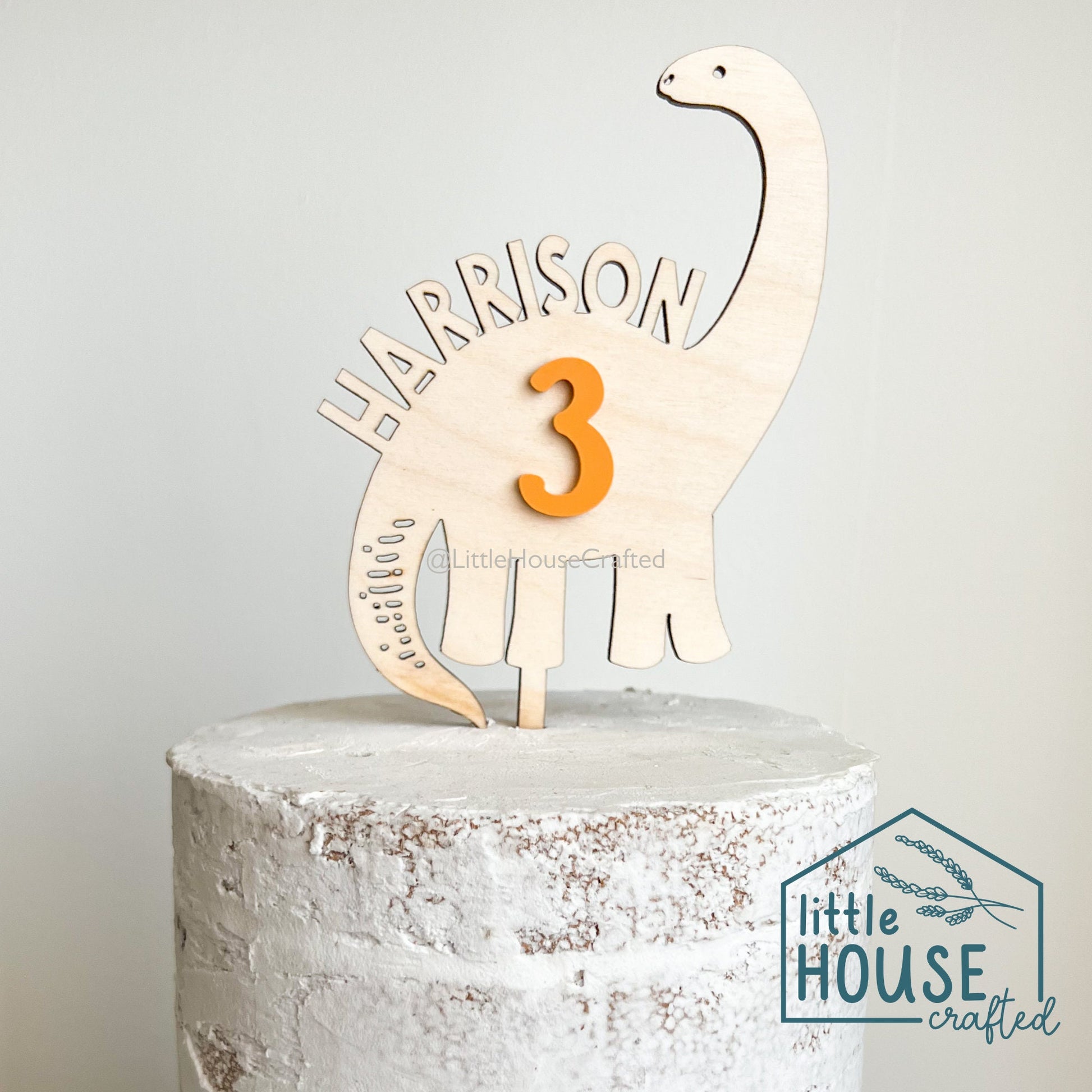 Personalized Dino Cake Topper