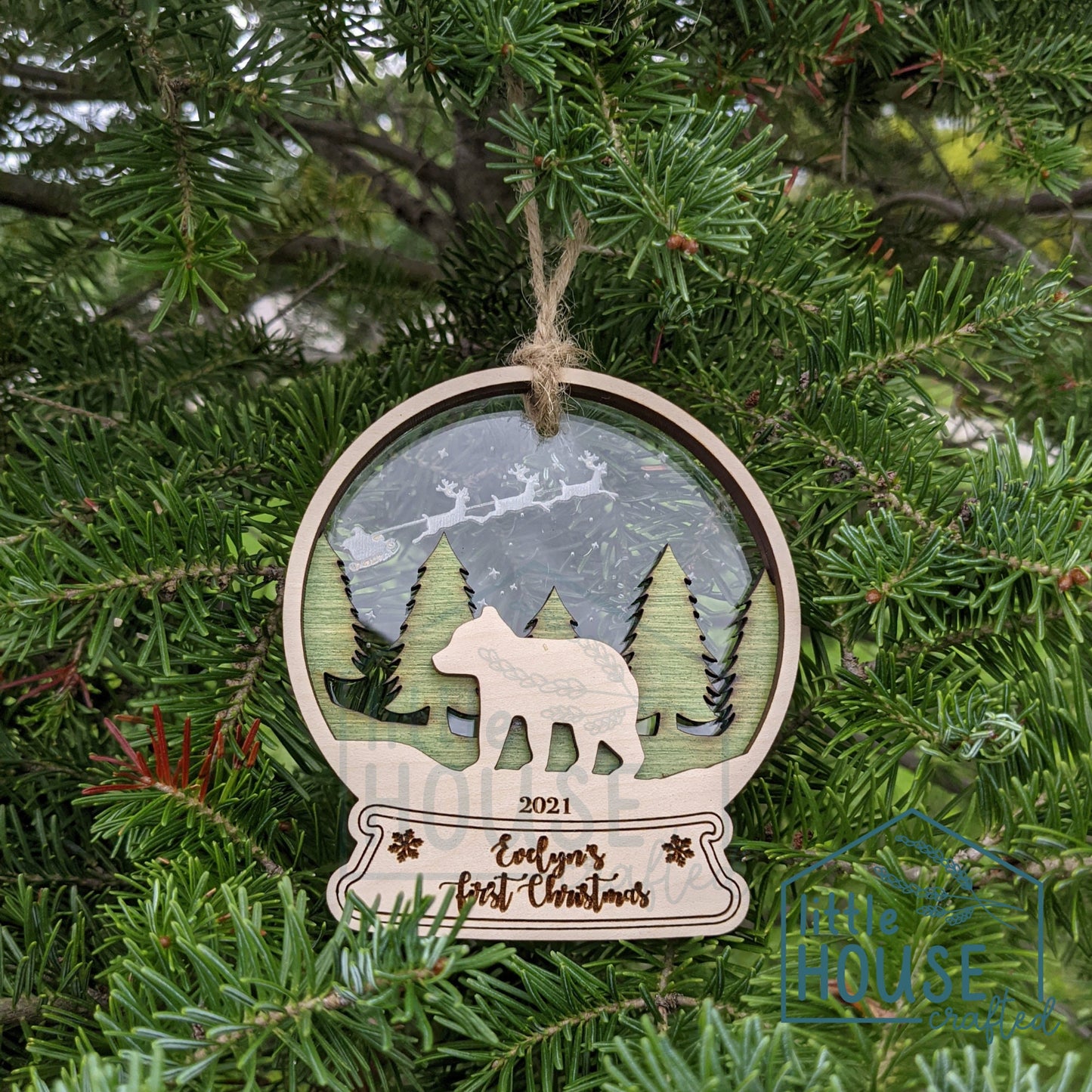 Baby Christmas Ornament- Personalized - First Christmas - Big Brother - Big Sister - Baby Announcement -Custom- Sibling - Layered -2022